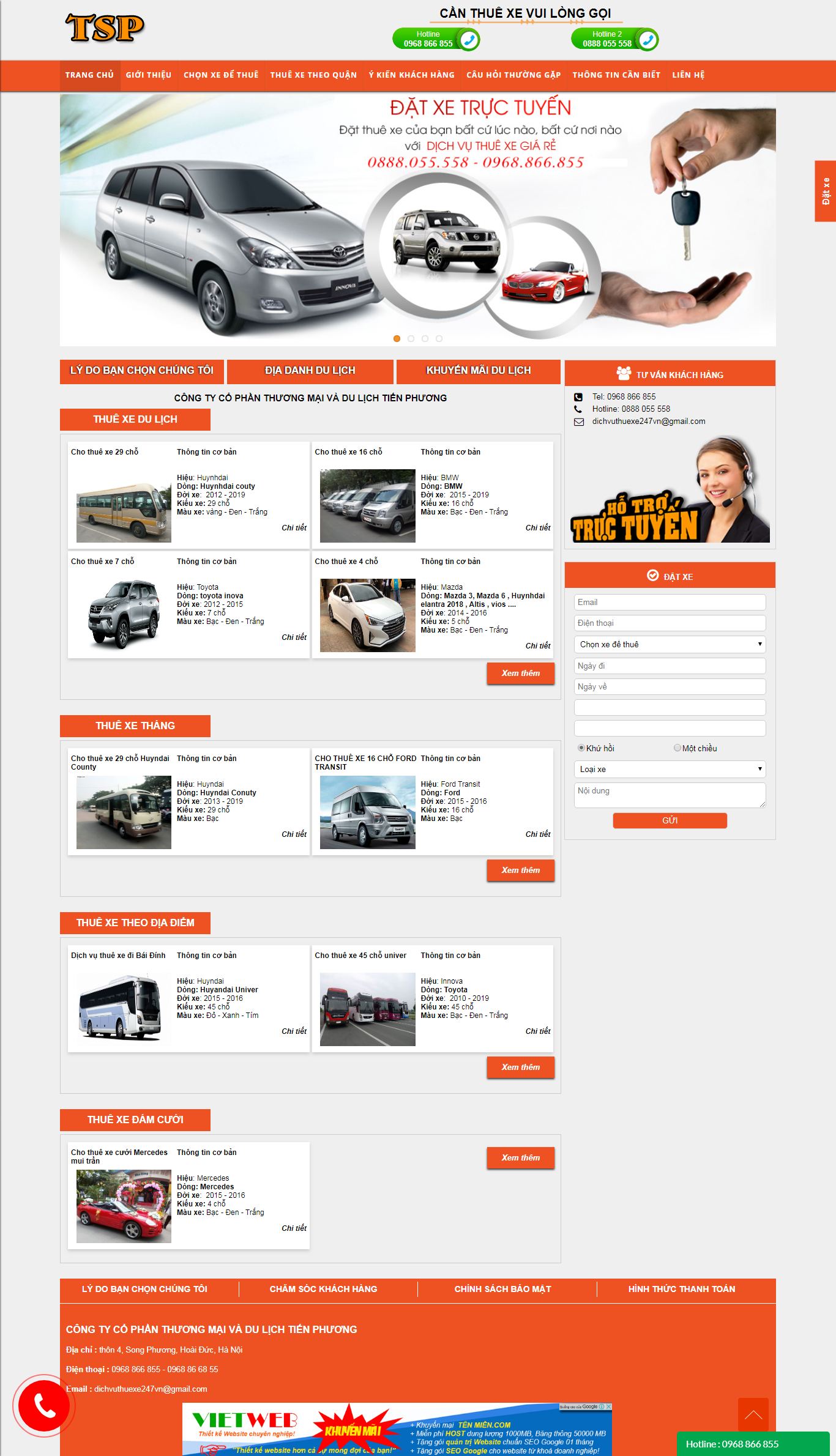 Thiết kế Web mới - dichvuthuexe247.com