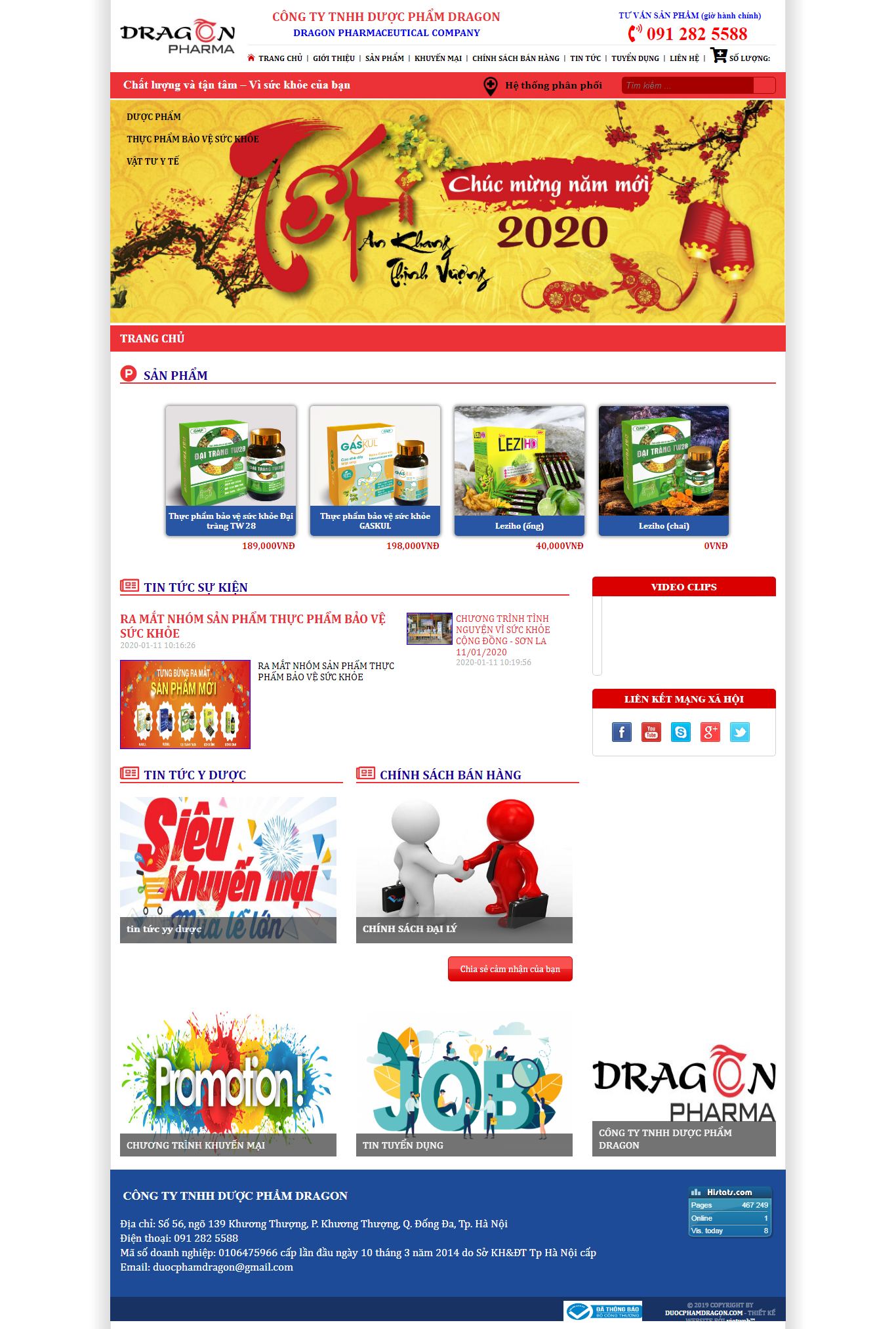 Thiết kế Web mới - duocphamdragon.com