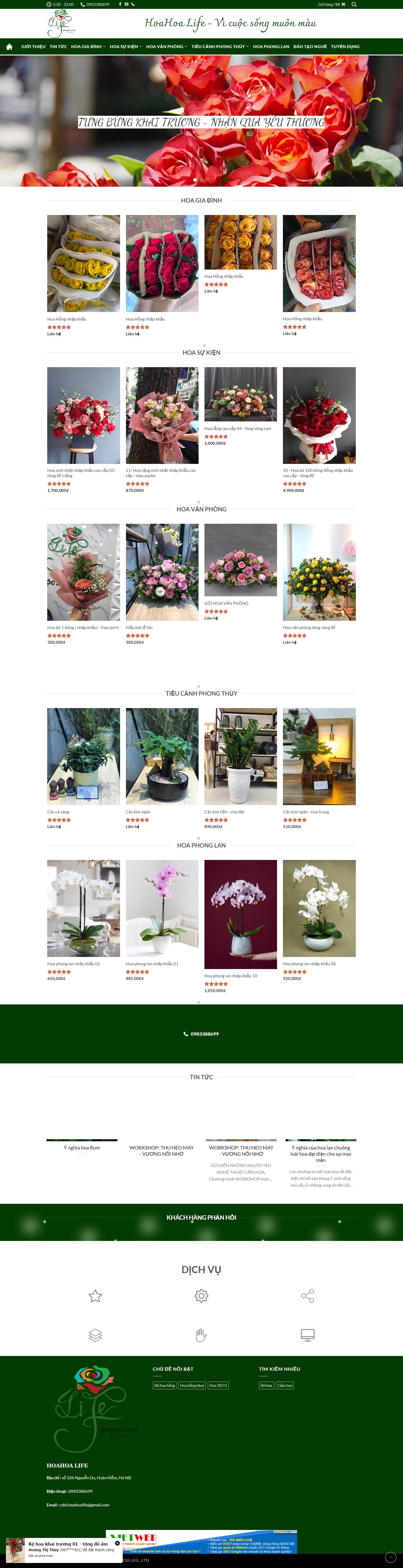 Thiết kế Web mới - hoahoalife.vn