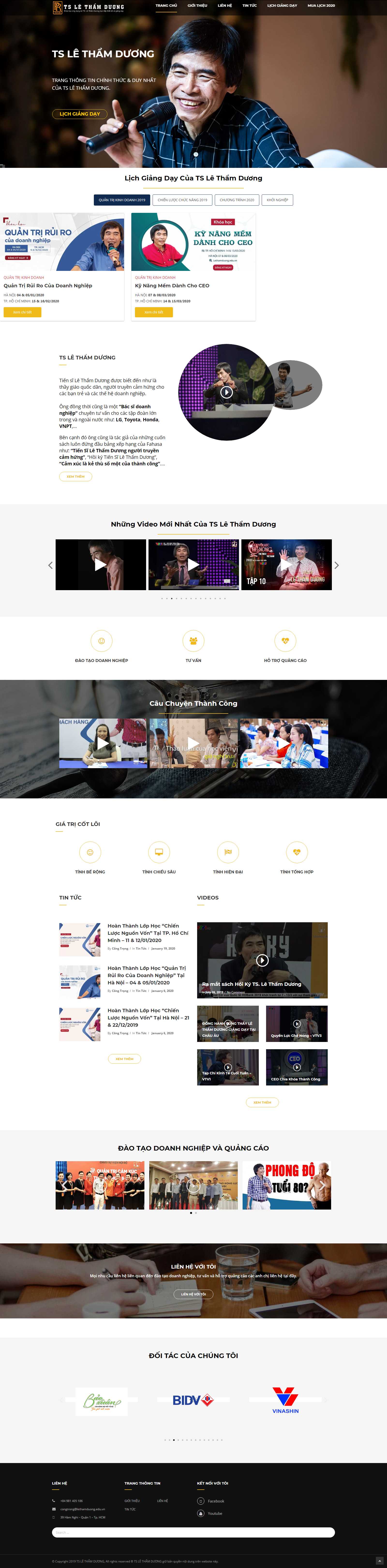 Thiết kế Web Nghệ Sỹ Ca sĩ Cá Nhân - lethamduong.edu.vn