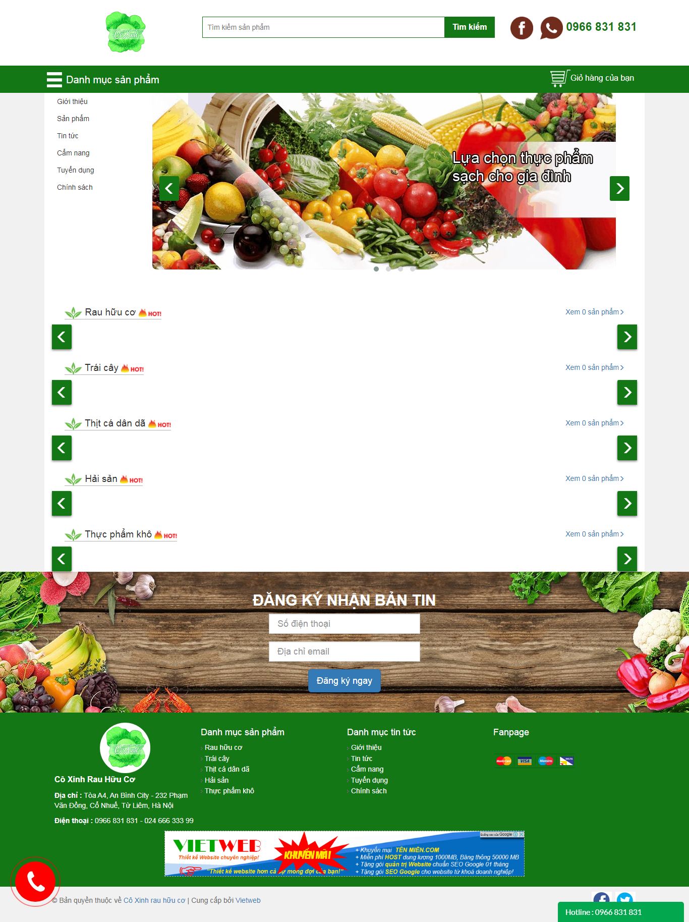 Thiết kế Web mới - rauhuucocoxinh.com