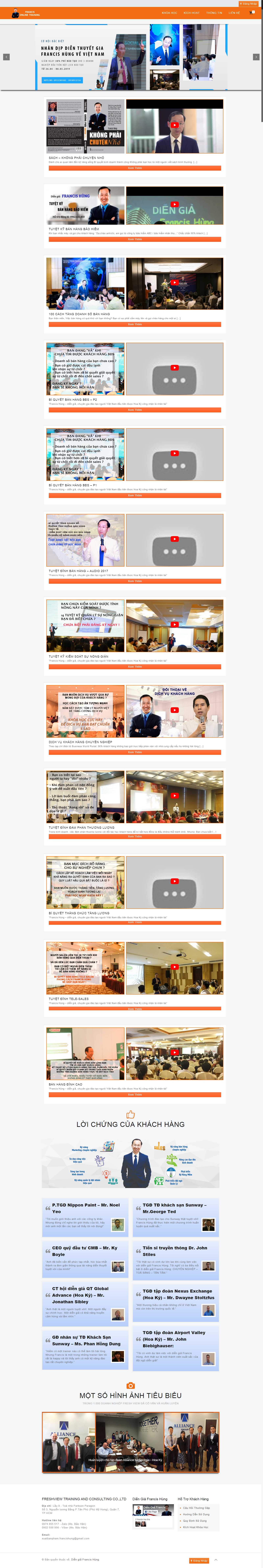 Thiết kế Web Nghệ Sỹ Ca sĩ Cá Nhân - diengiafrancishung.net