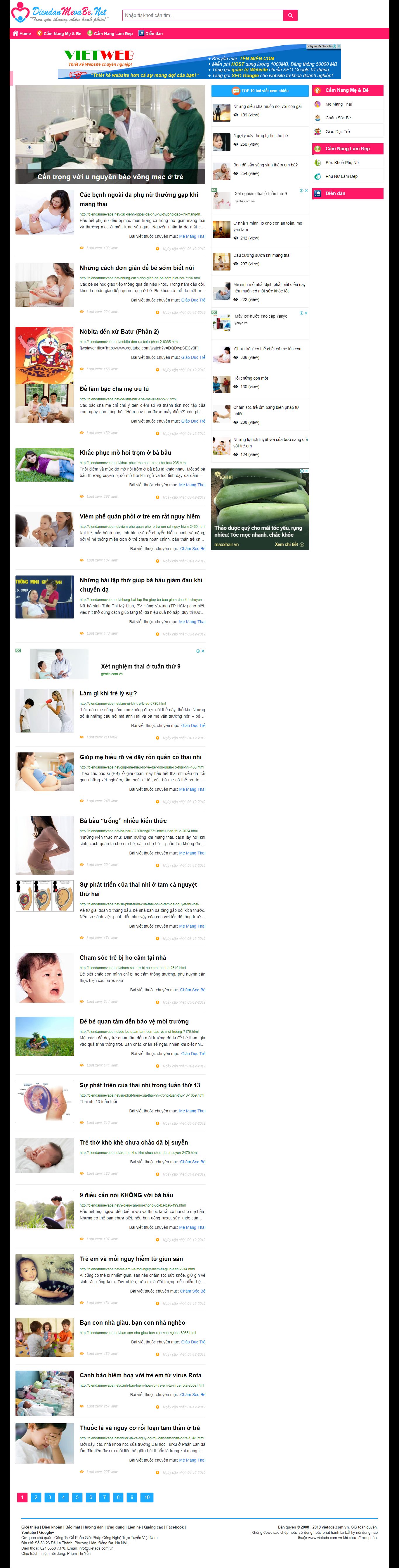 Thiết kế Web mới - diendanmevabe.net
