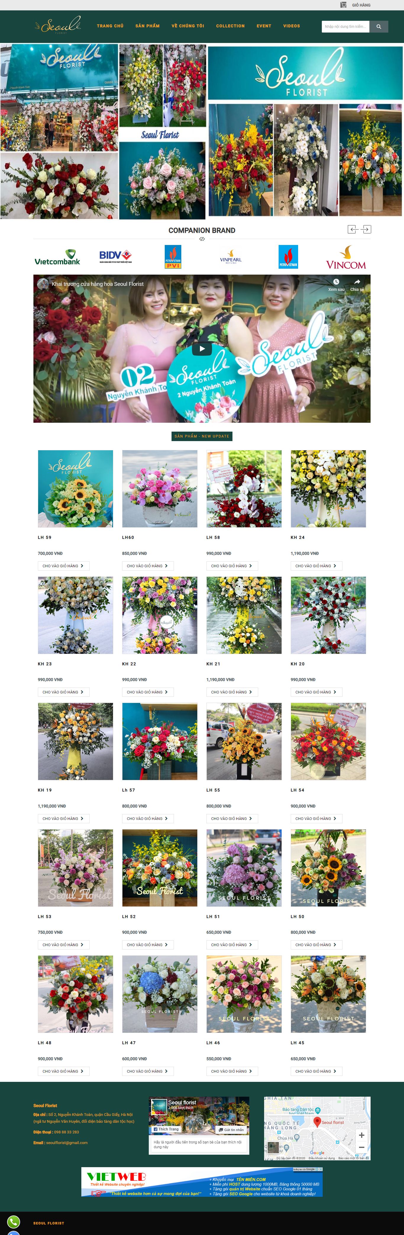 Thiết kế Web mới - seoulflorist.vn