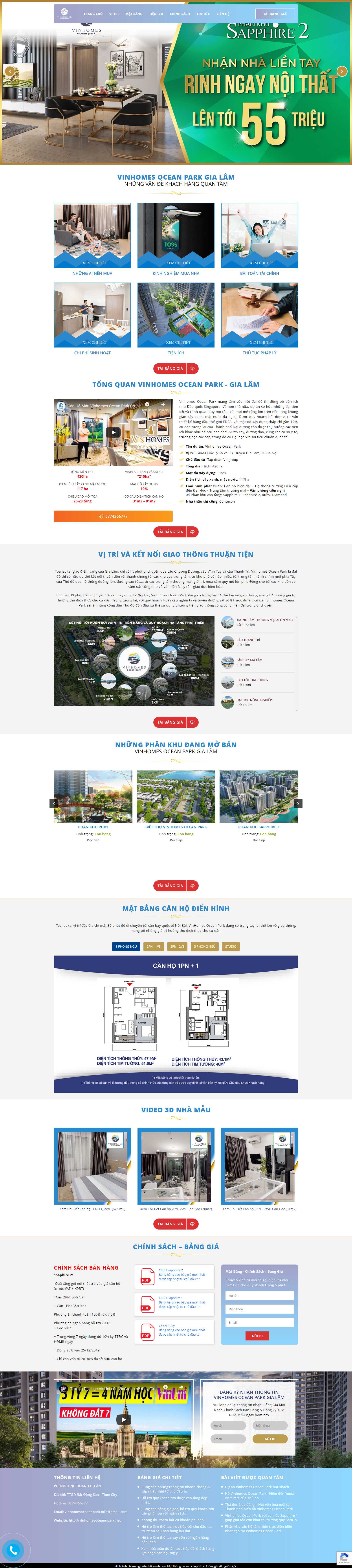 Thiết kế Web bán chung cư - vinhomesoceannpark.net