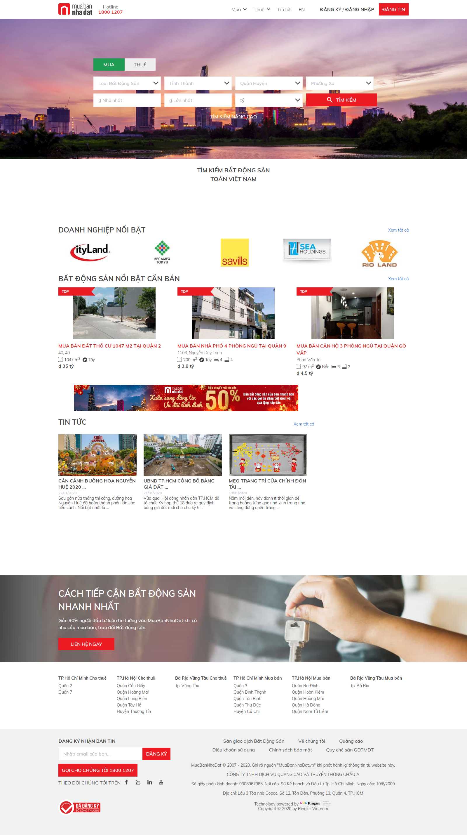 Thiết kế Web bán chung cư - www.muabannhadat.vn