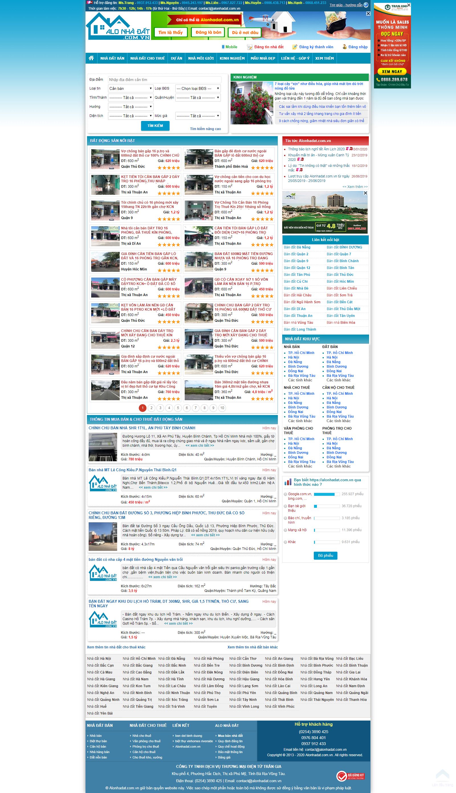 Thiết kế Web bán chung cư - alonhadat.com.vn