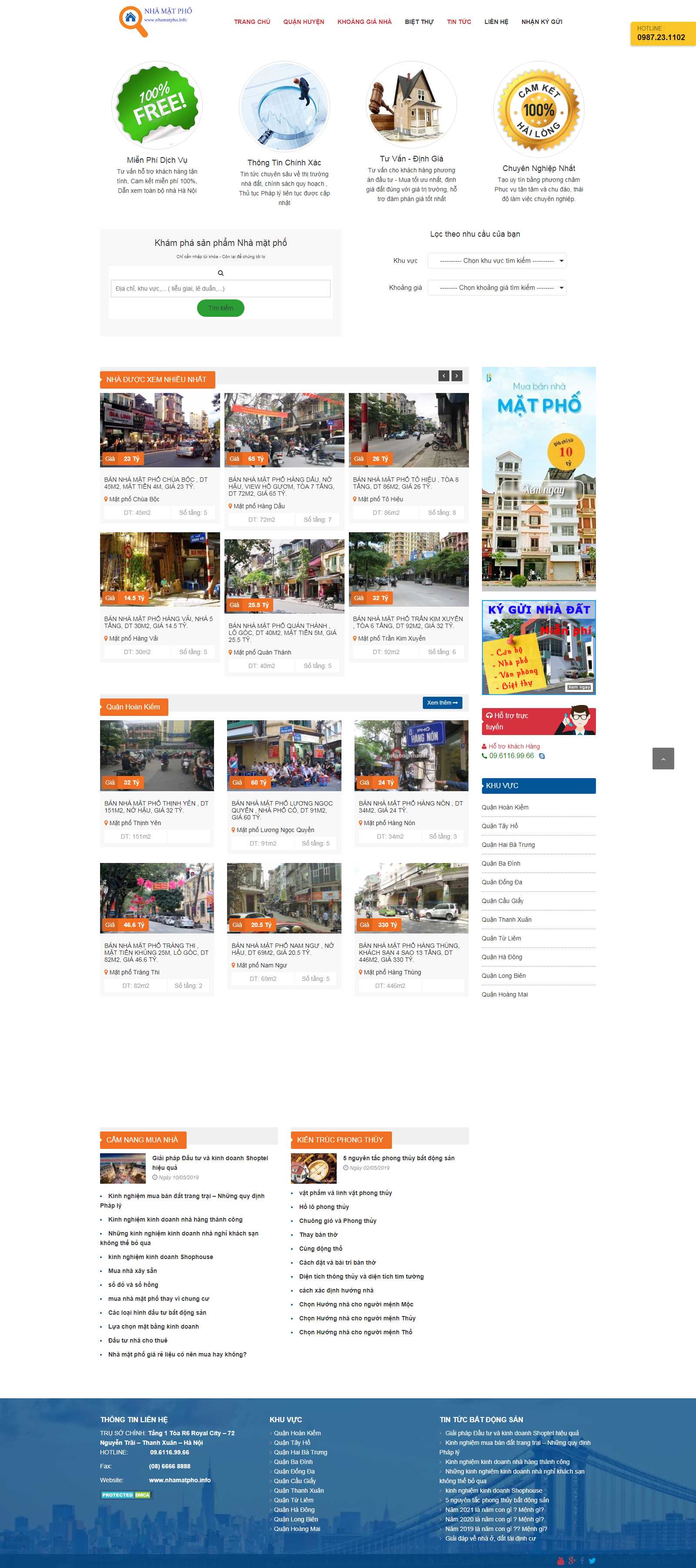 Thiết kế Web bán nhà mặt phố - nhamatpho.info