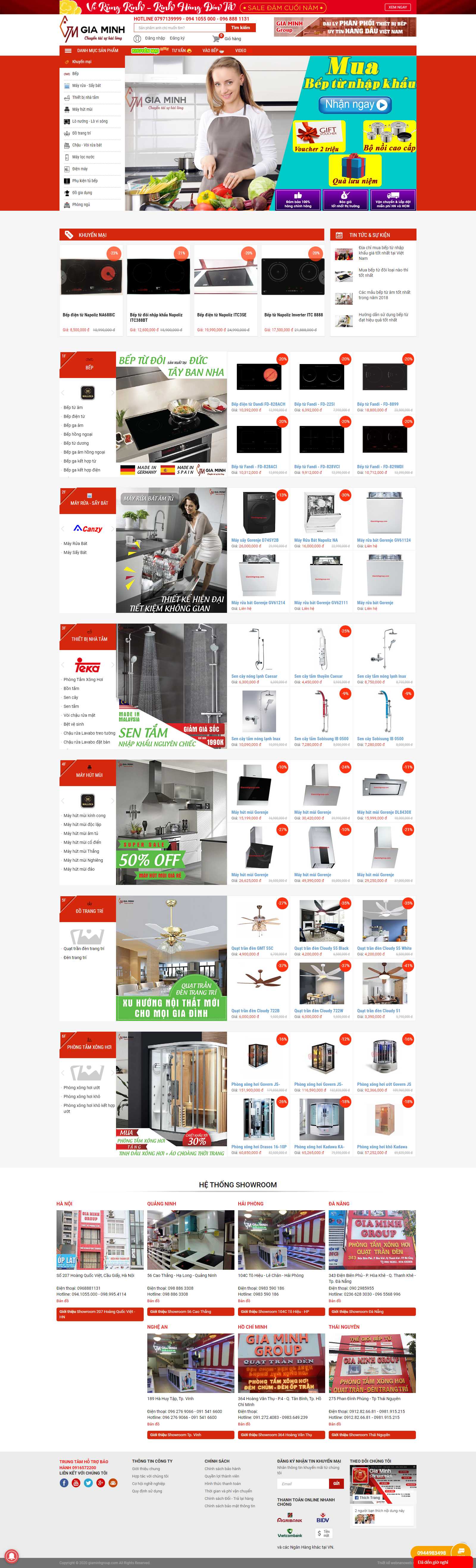 Thiết kế Web bán tủ lạnh - giaminhgroup.com
