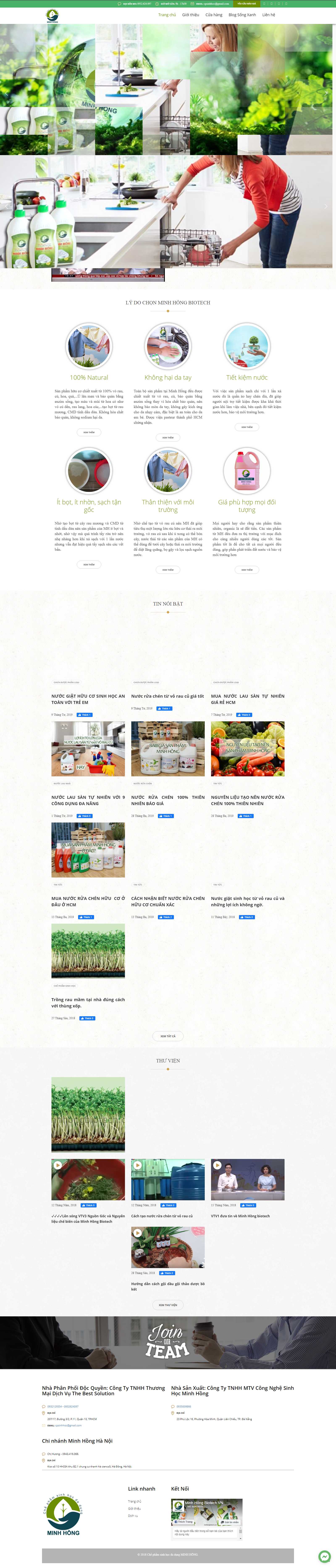 Thiết kế Web bán nước rửa chén bát - minhhongbiotech.com