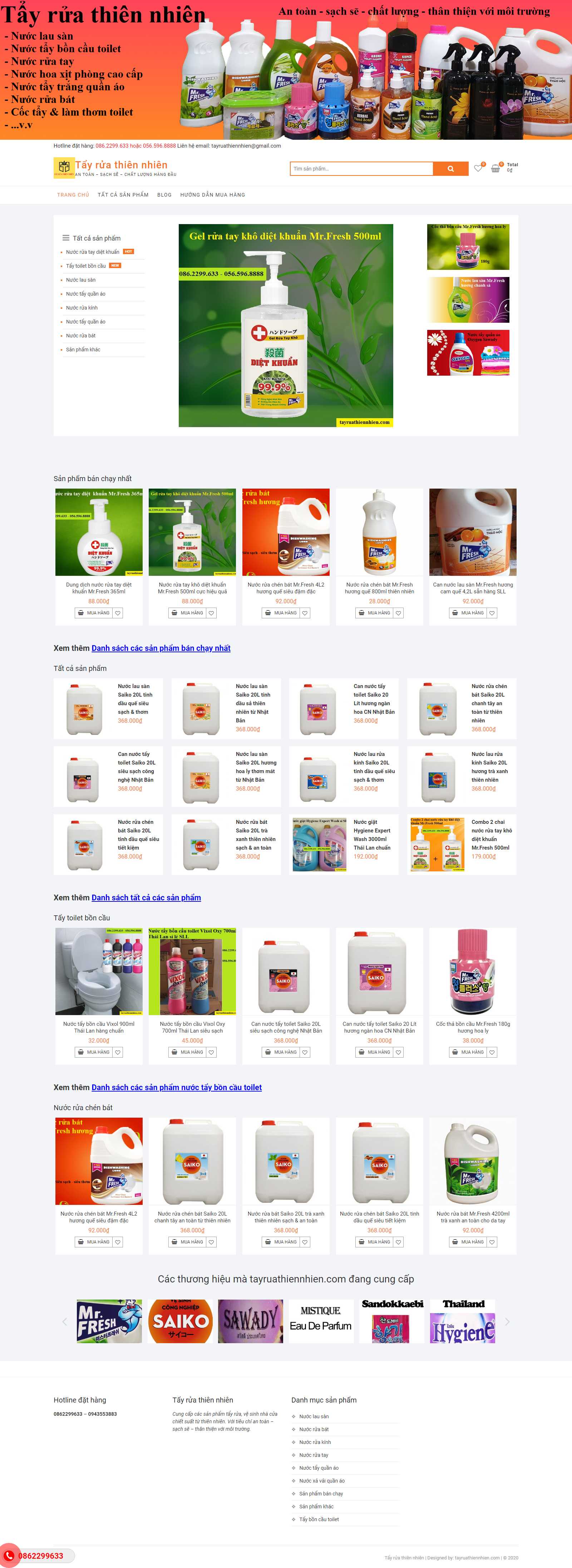 Thiết kế Web bán nước rửa chén bát - tayruathiennhien.com