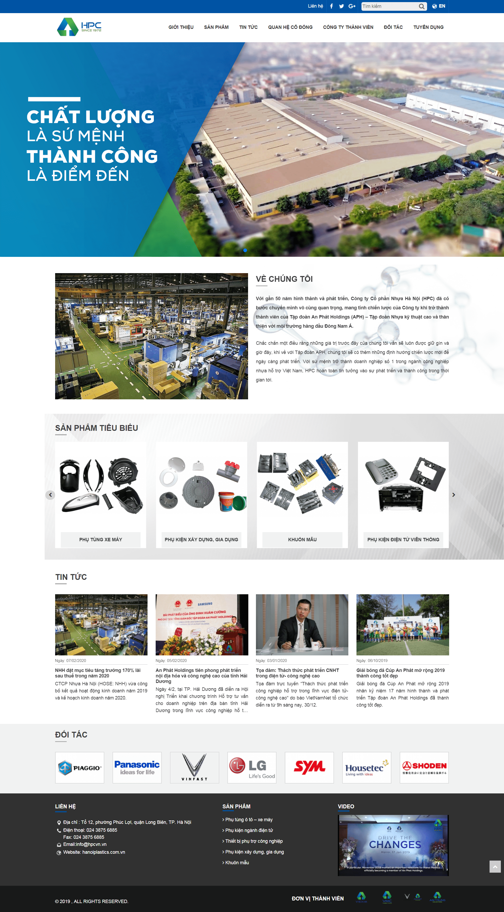 Thiết kế website nhà máy, uy tín chuyên nghiệp - hanoiplastics.com.vn