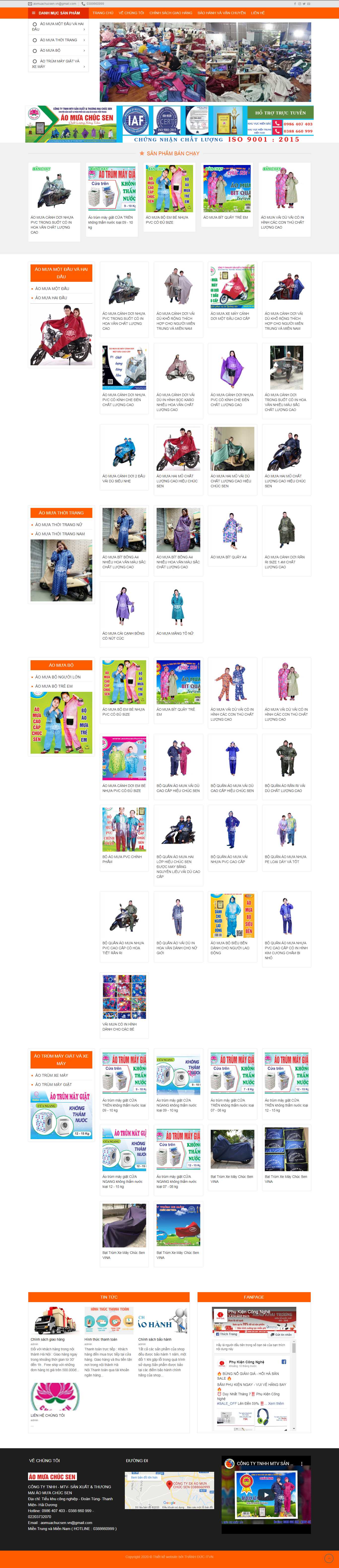 Thiết kế web áo mưa - aomuasaigon.vn