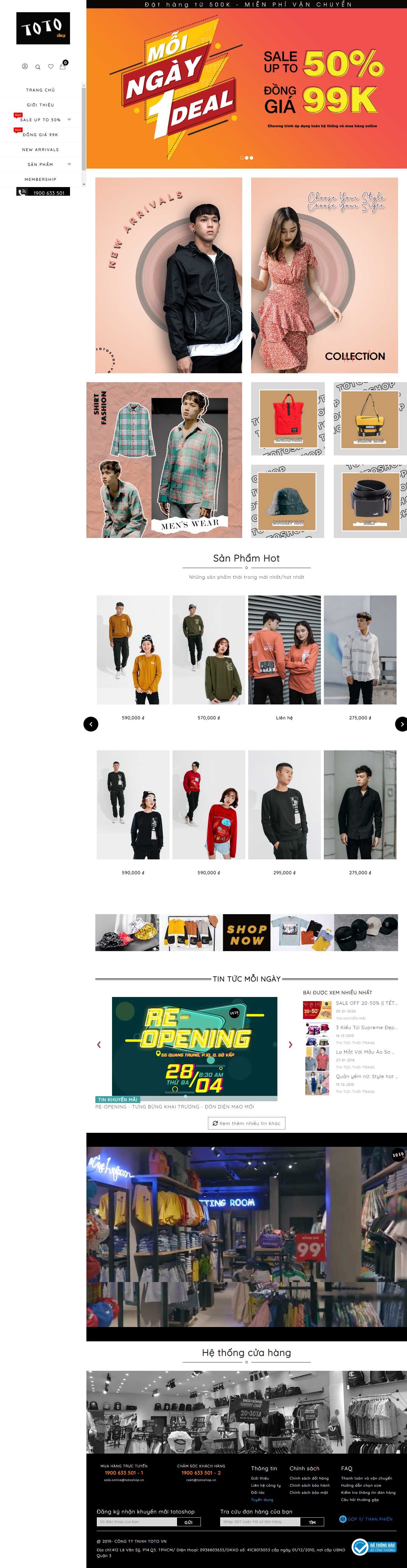 Thiết kế web áo thun - totoshop.vn