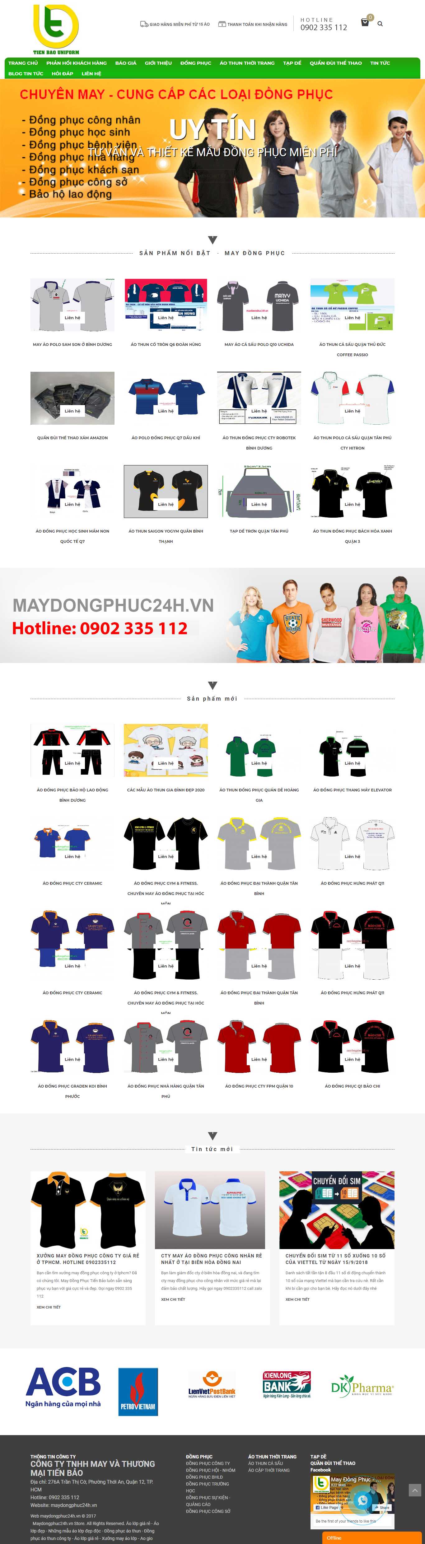 Thiết kế web áo thun - maydongphuc24h.vn