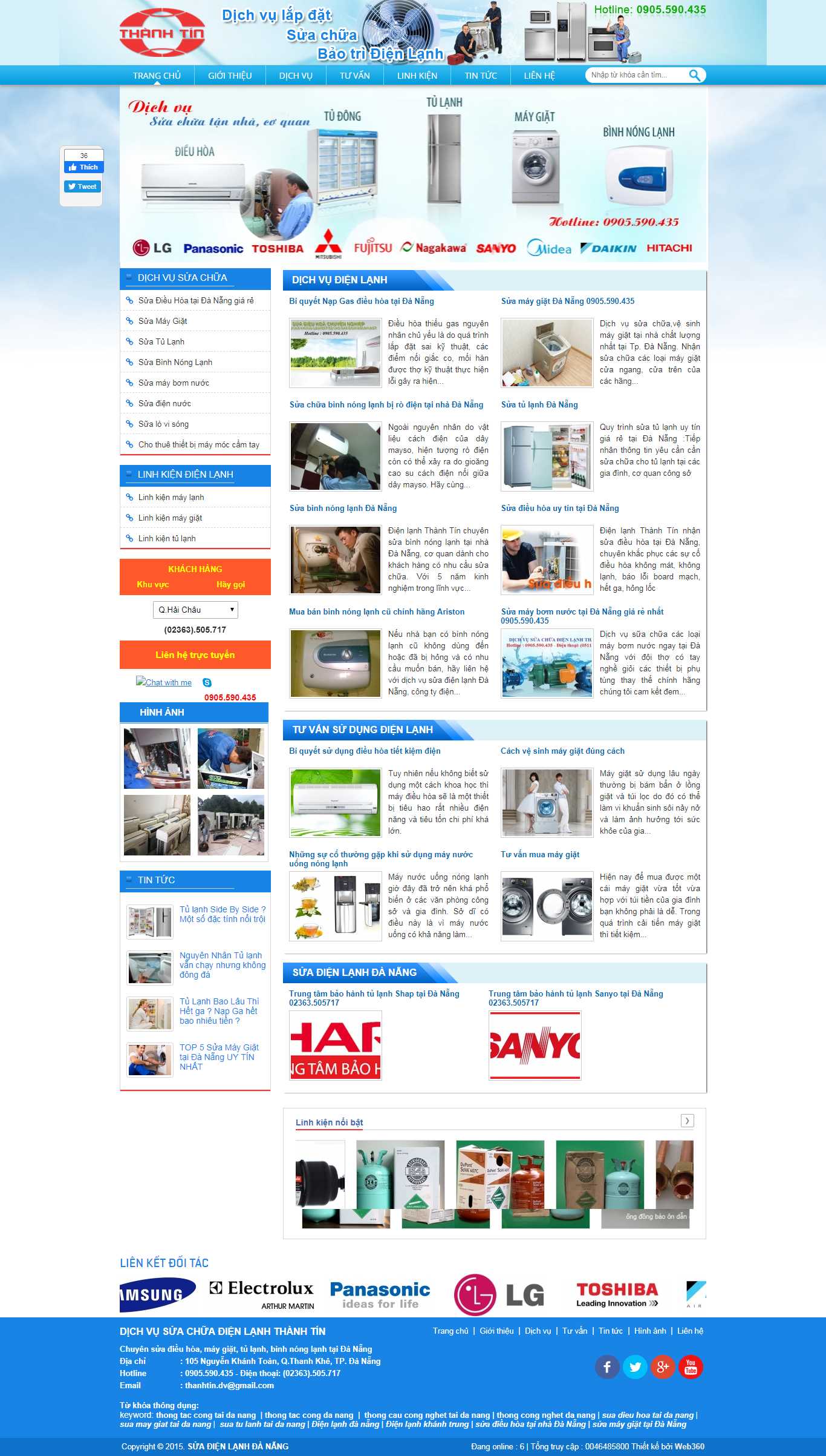 Thiết kế web sửa chữa điều hòa - dienlanhtaidanang.com