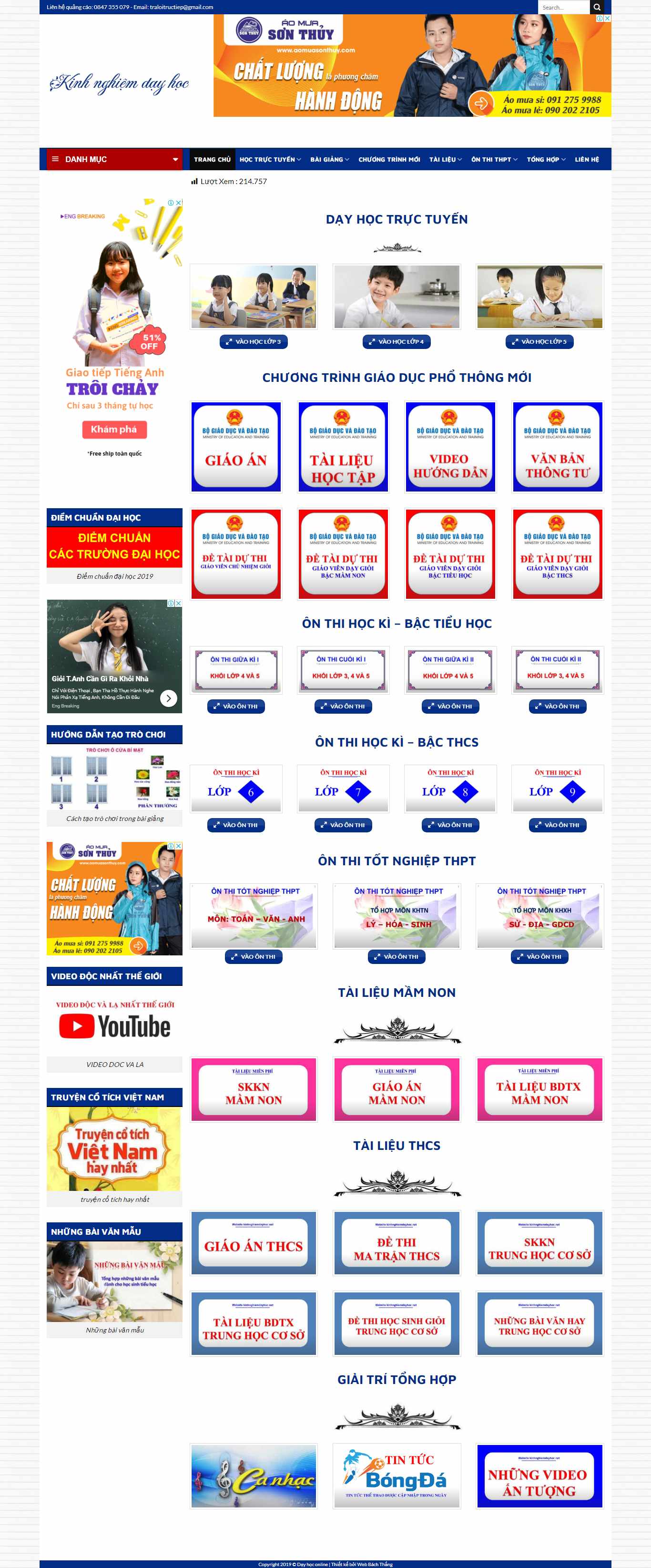Thiết kế web đào tạo - kinhnghiemdayhoc.net