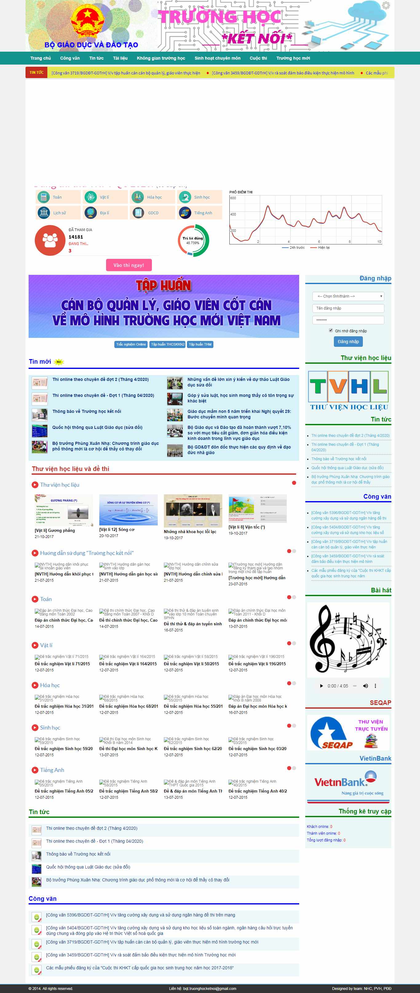 Thiết kế web đào tạo - truonghocketnoi.edu.vn