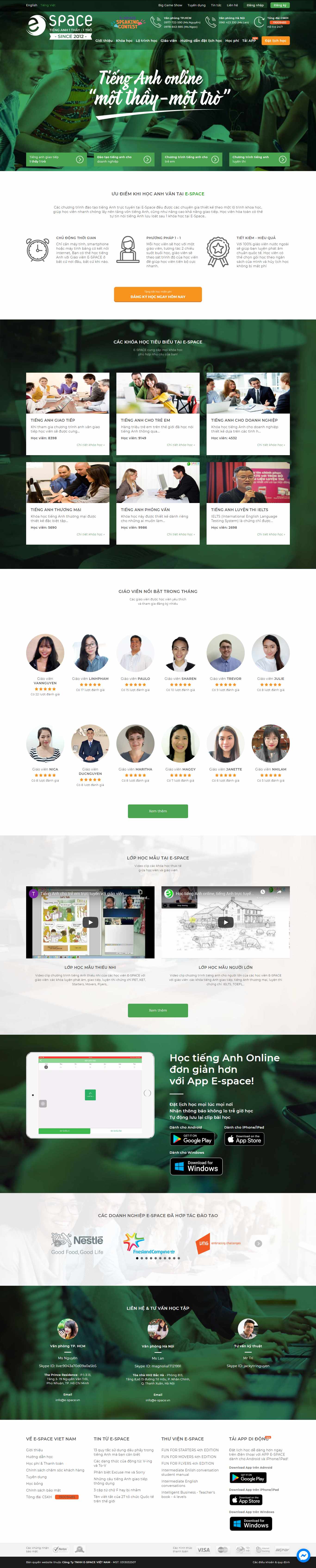 Thiết kế web đào tạo - e-space.vn