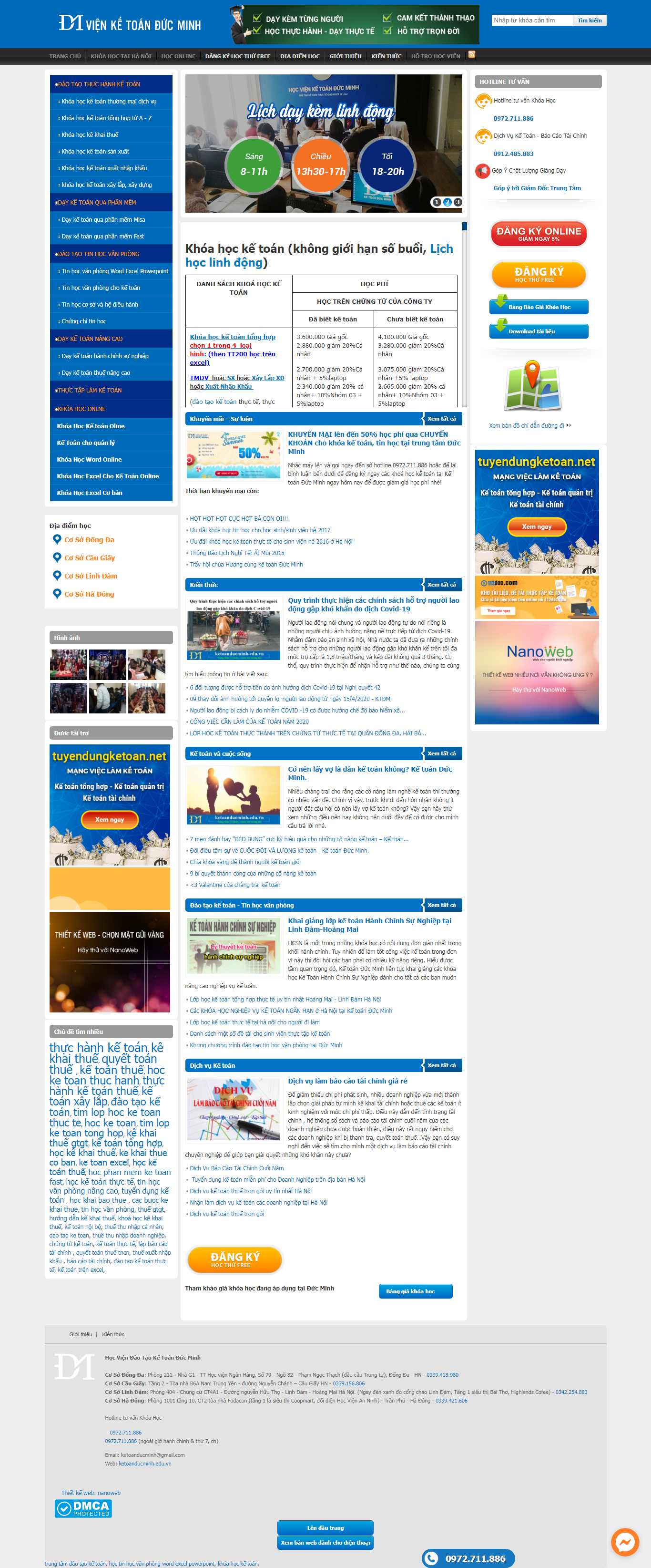 Thiết kế web đào tạo kế toán - ketoanducminh.edu.vn