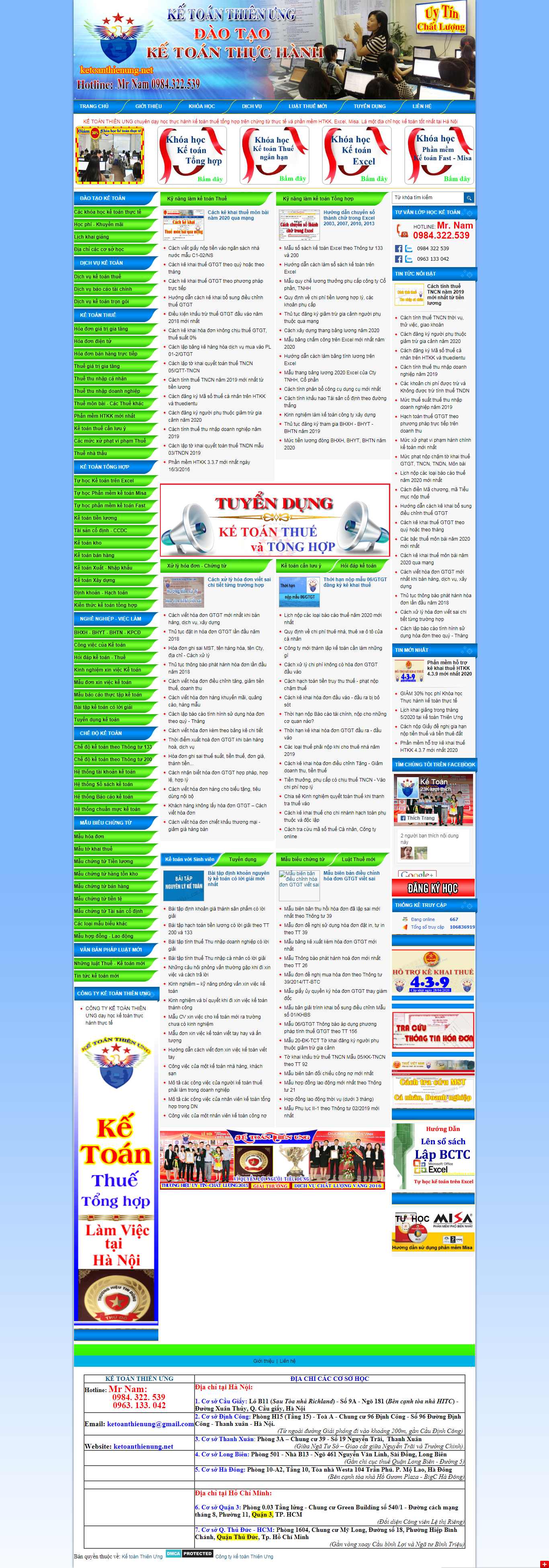 Thiết kế web đào tạo kế toán - ketoanthienung.net