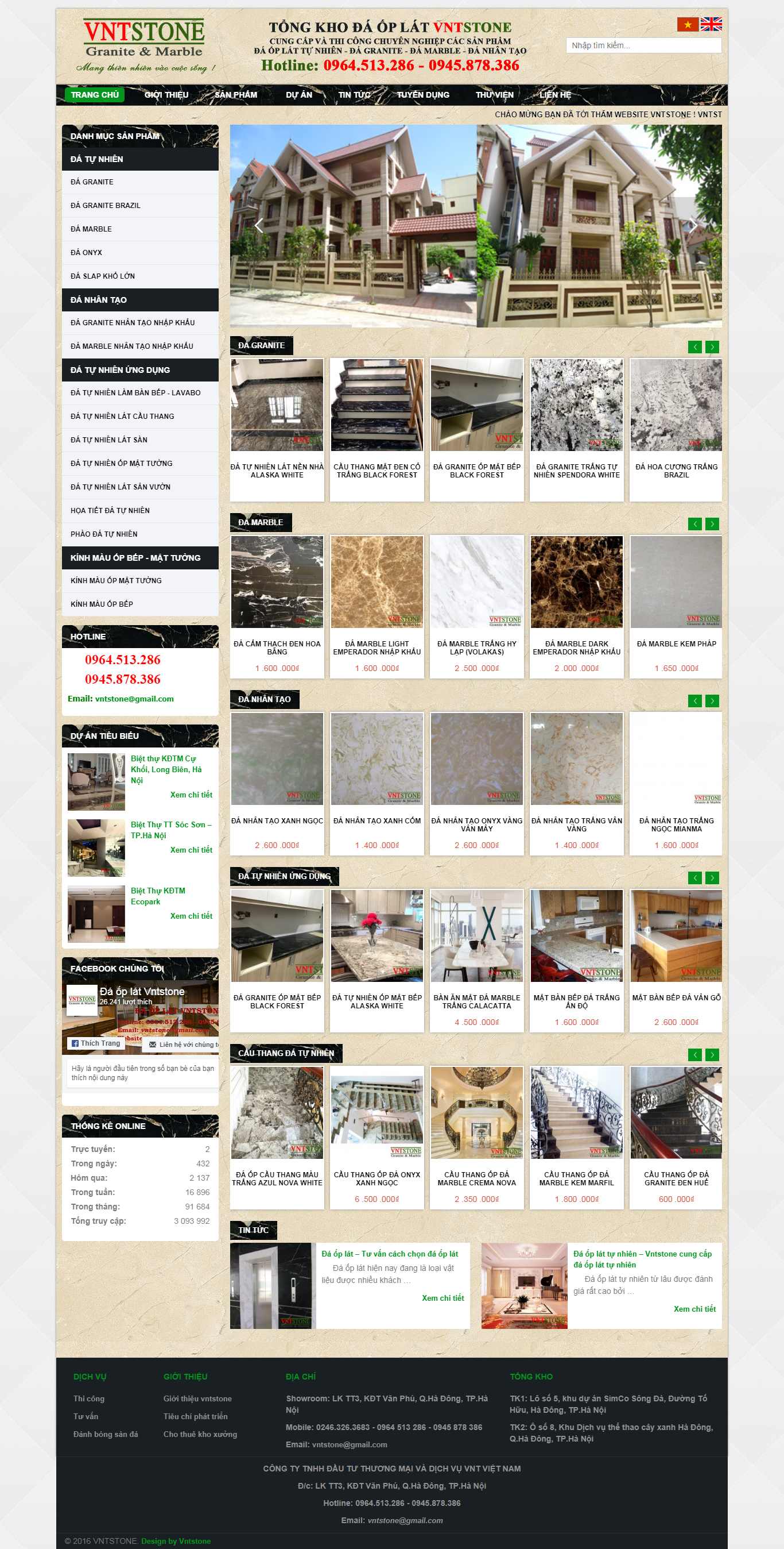 Thiết kế web đá ốp lát - vntstone.vn