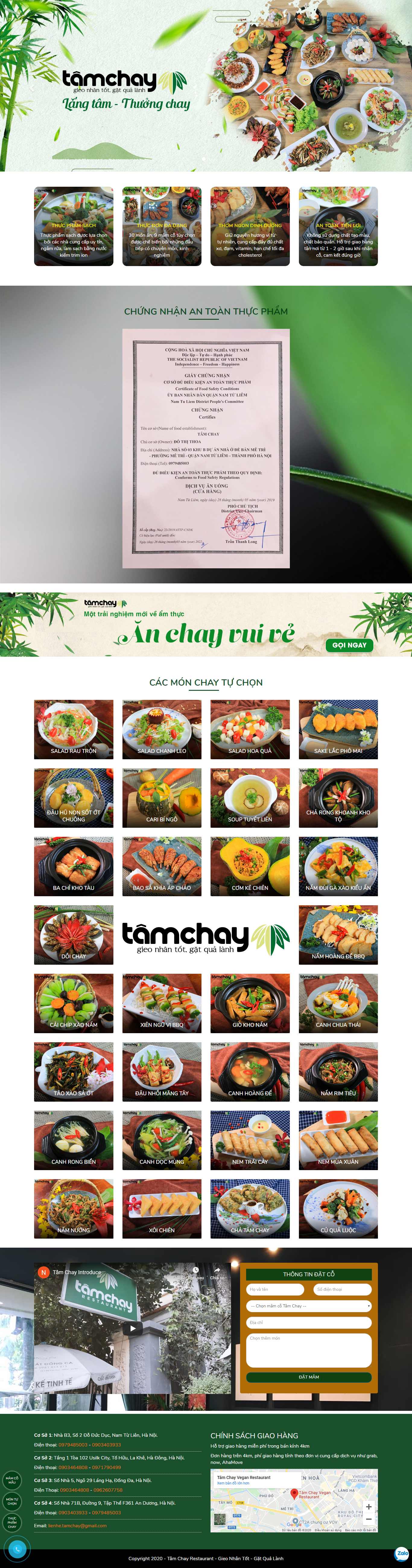 Thiết kế web đồ ăn chay - cochayngon.tamchay.vn
