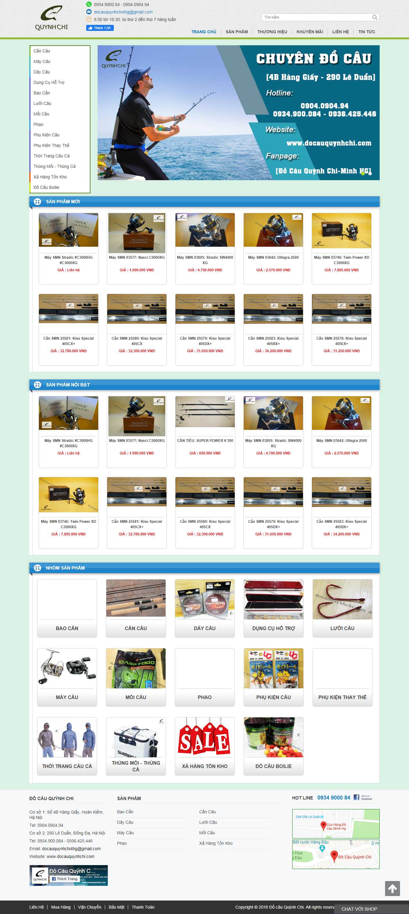 Thiết kế web đồ câu cá - docauquynhchi.com