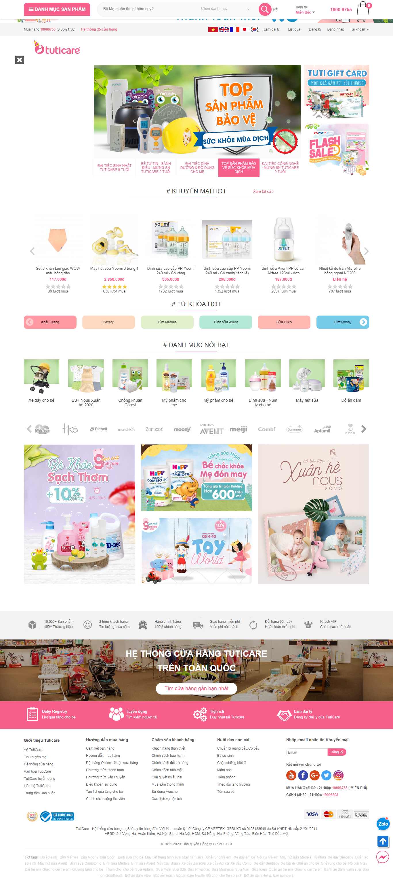 Thiết kế web đồ chơi trẻ em - www.tuticare.com