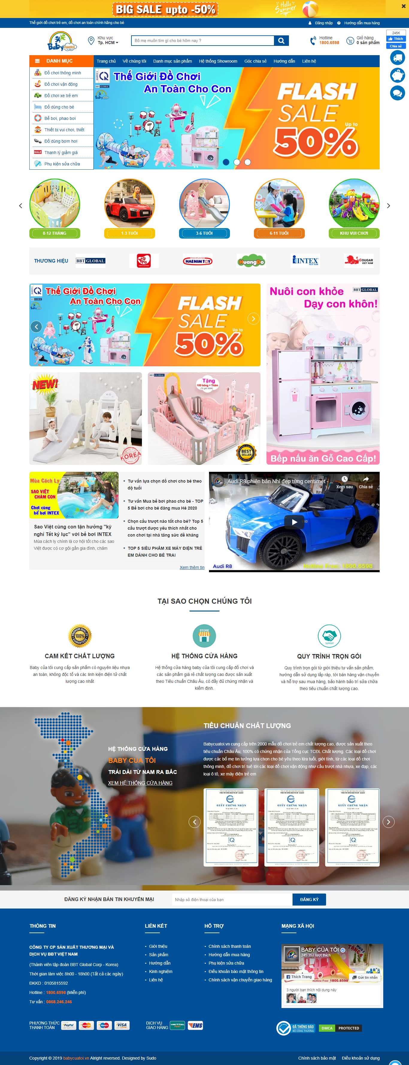Thiết kế web đồ chơi trẻ em - babycuatoi.vn