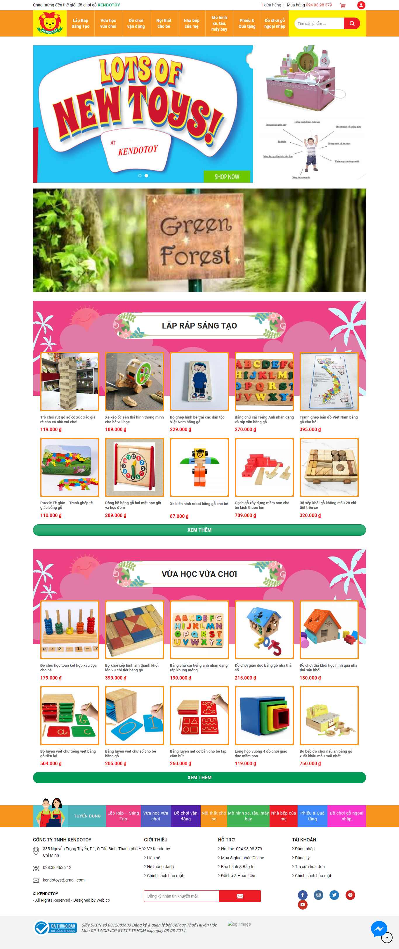 Thiết kế web đồ chơi trẻ em - kendotoy.com