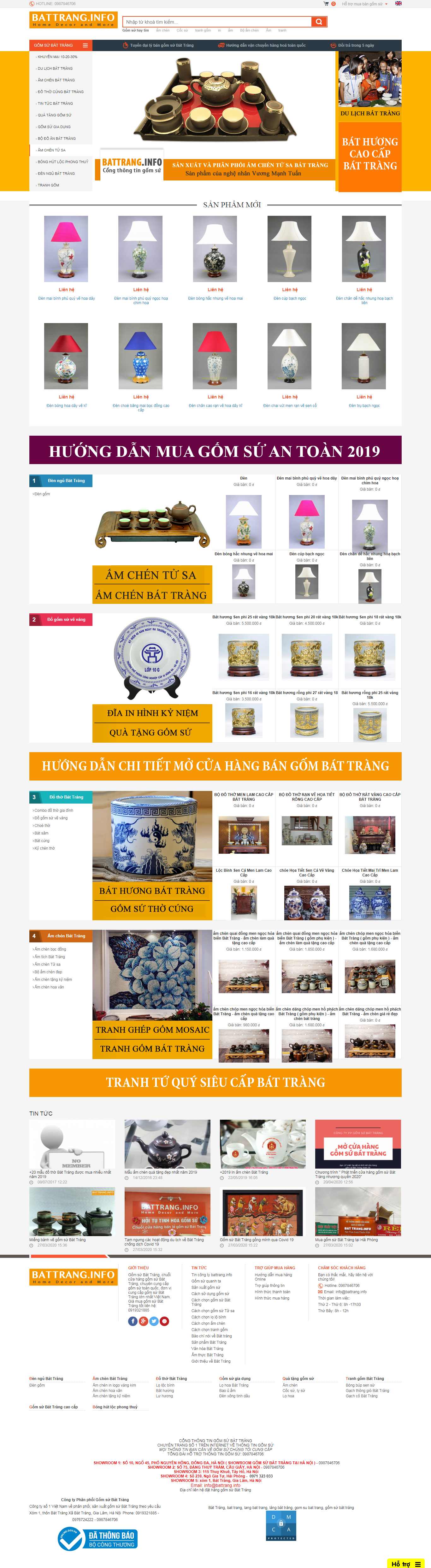 Thiết kế web đồ gốm sứ - battrang.info