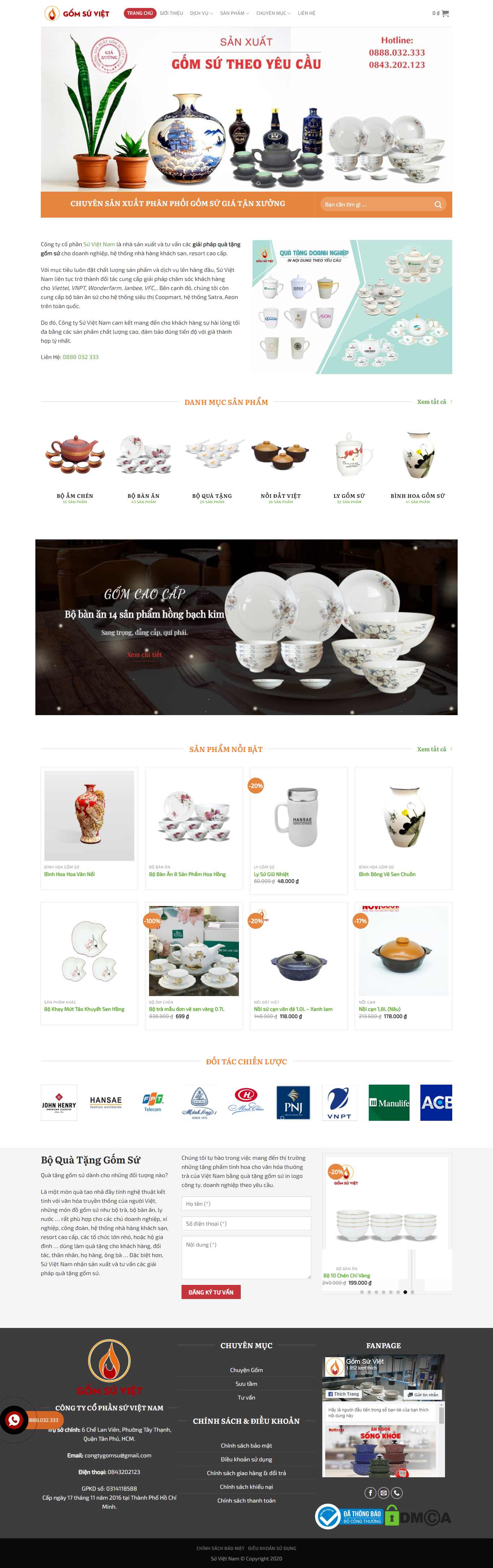 Thiết kế web đồ gốm sứ - xuonggomsu.vn