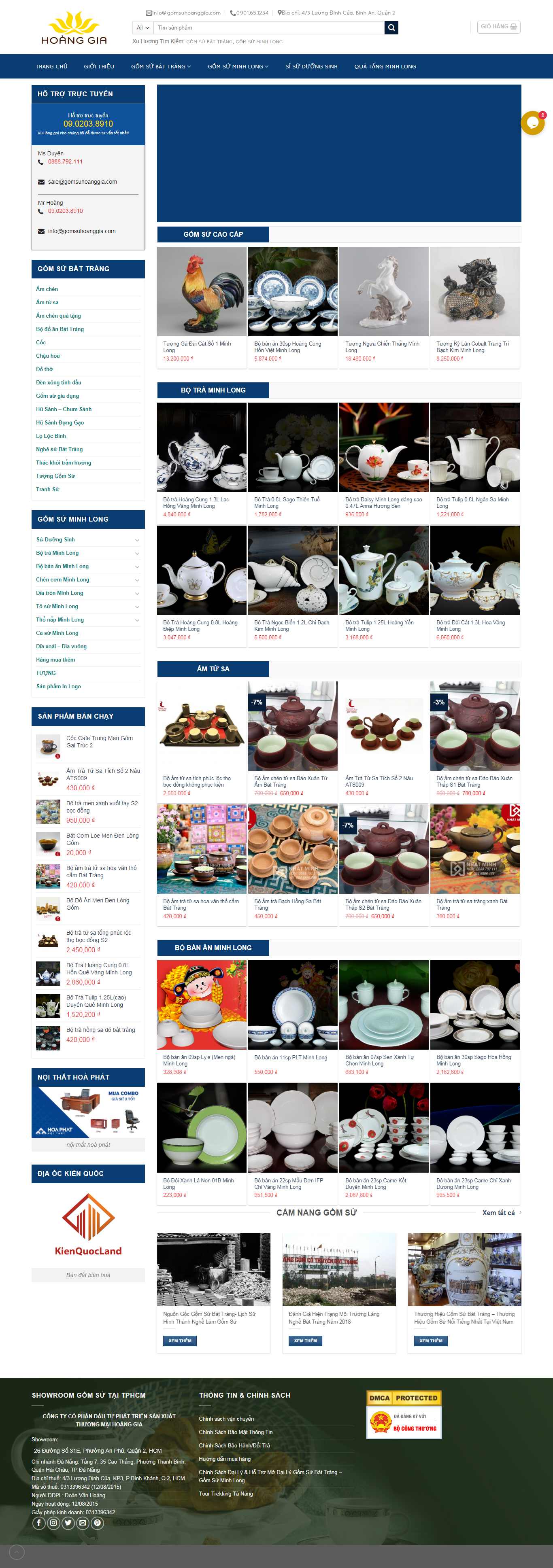 Thiết kế web đồ gốm sứ - gomsuhoanggia.com