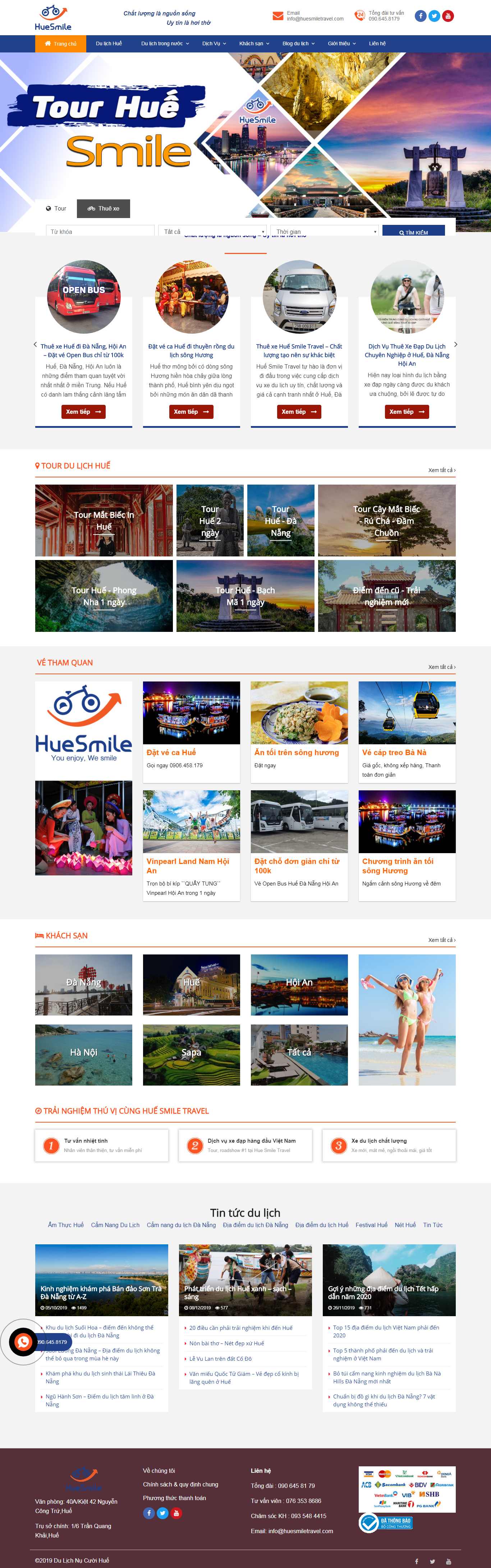 Thiết kế web địa lý - huesmiletravel.com.vn