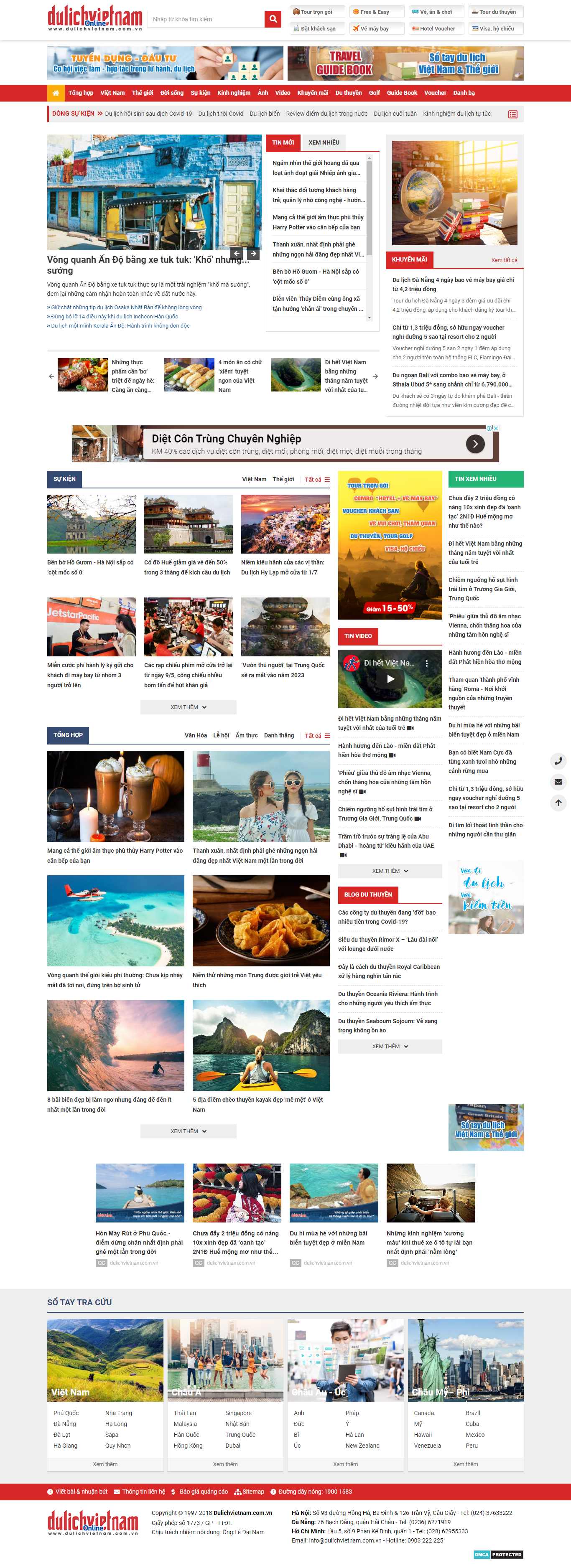 Thiết kế web địa lý - dulichvietnam.com.vn