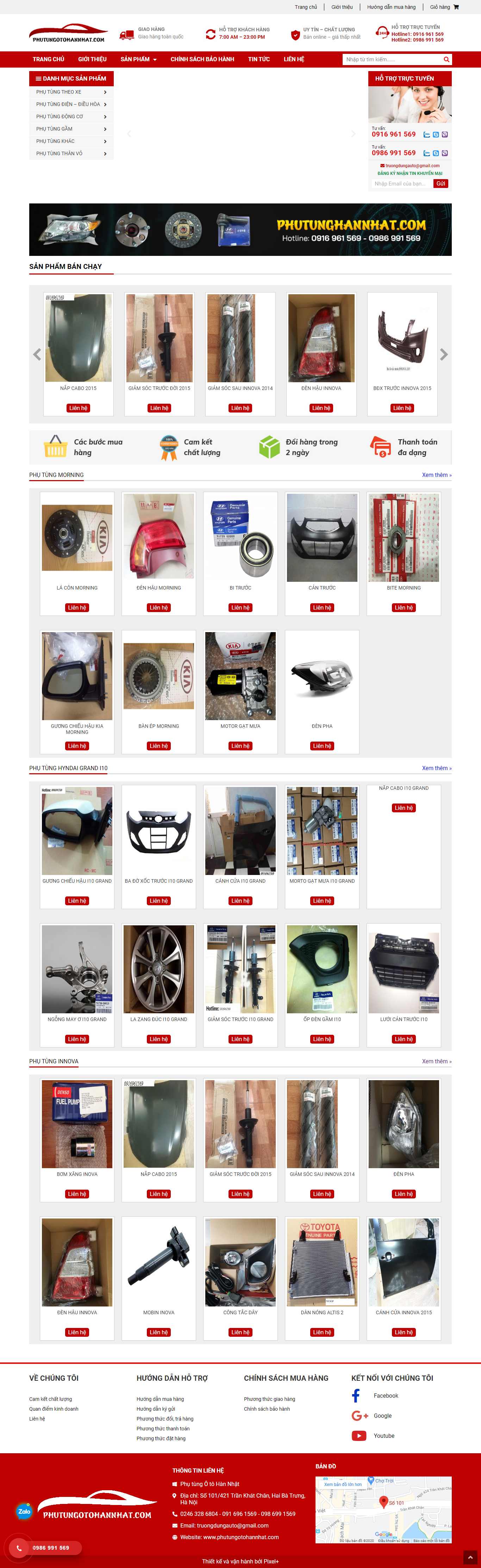 Thiết kế web đồ chơi ô tô - phutungotohannhat.com