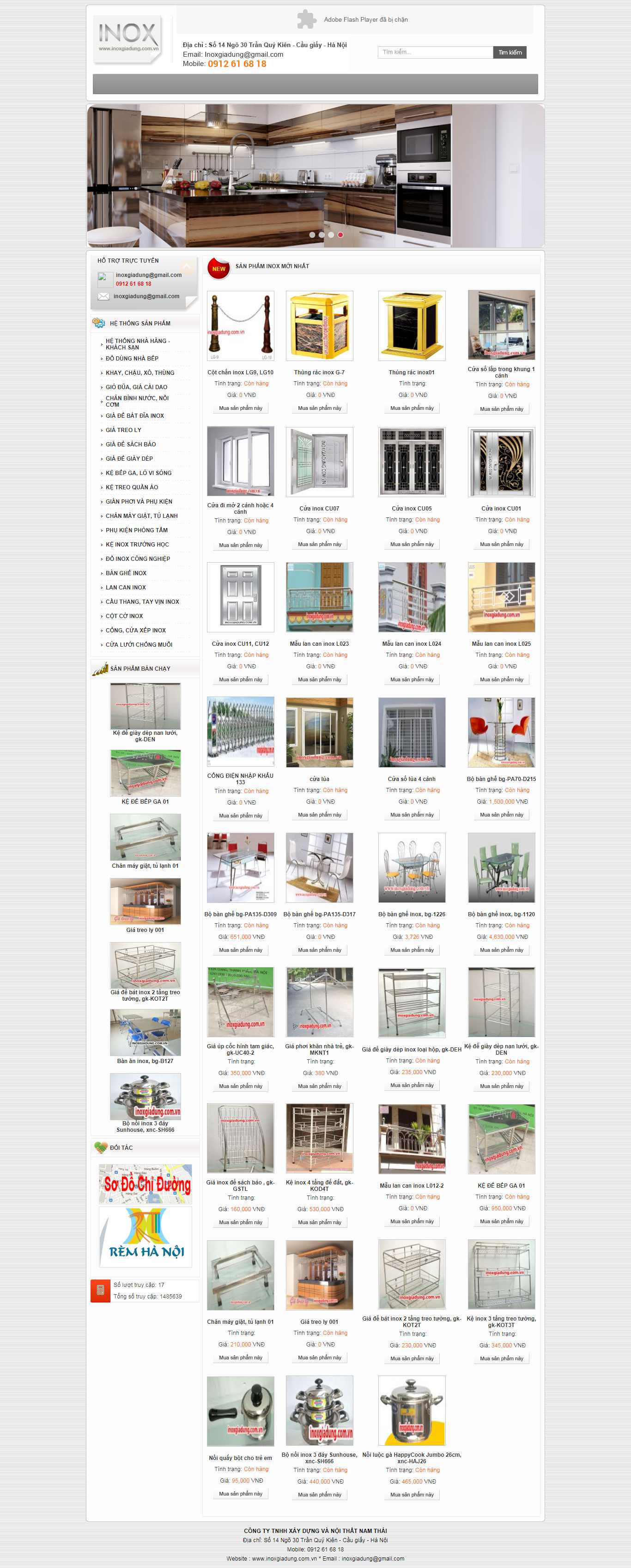 Thiết kế web đồ dùng inox - www.inoxgiadung.com.vn