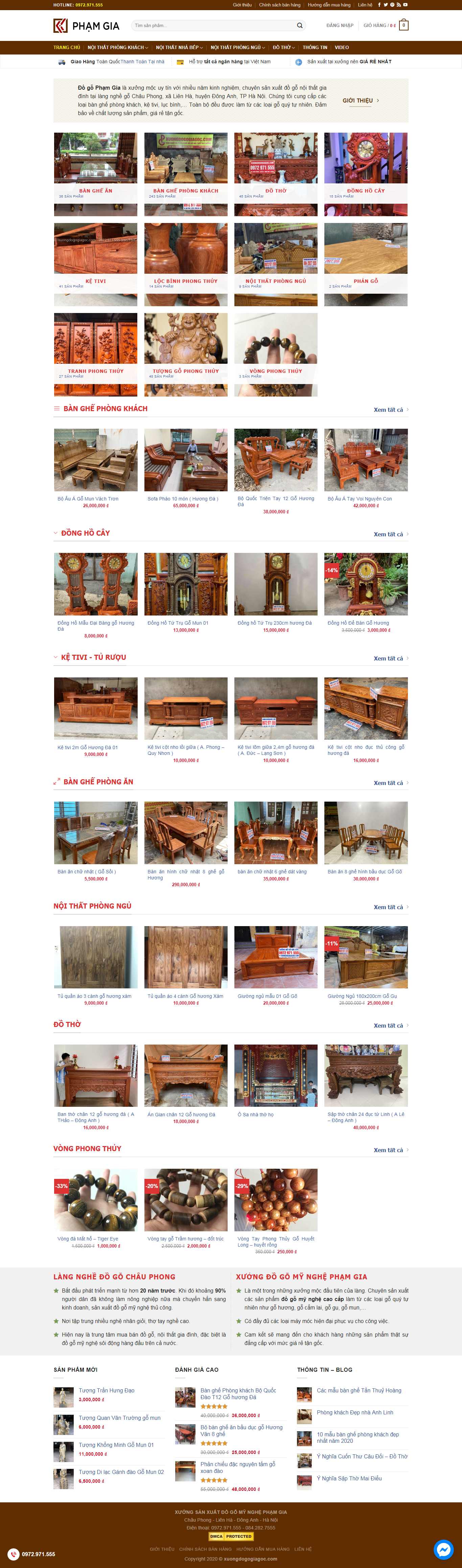 Thiết kế web đồ gỗ - xuongdogogiagoc.com