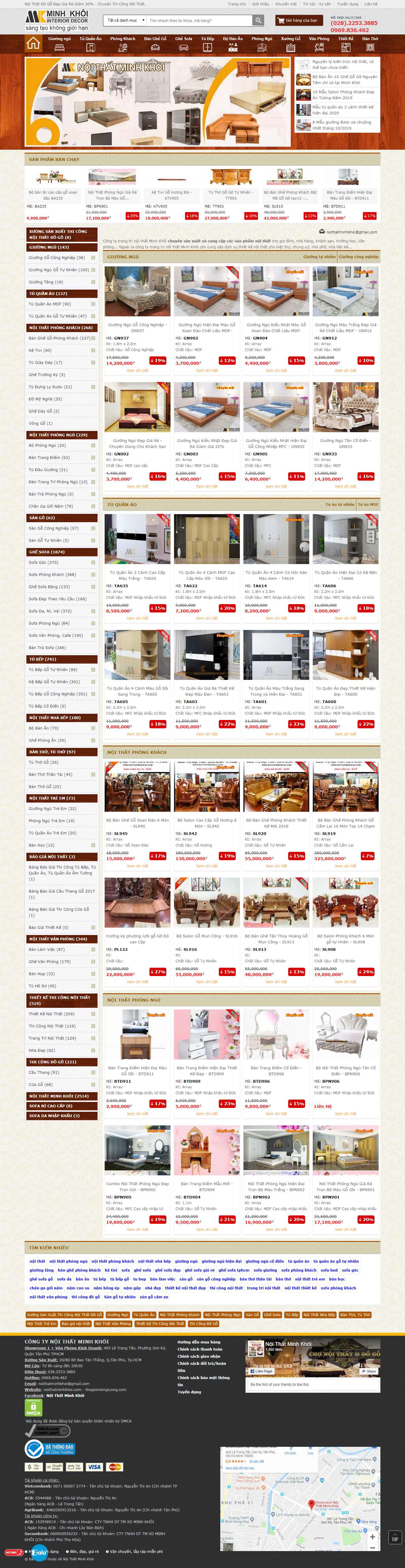 Thiết kế web đồ gỗ - noithatminhkhoi.com