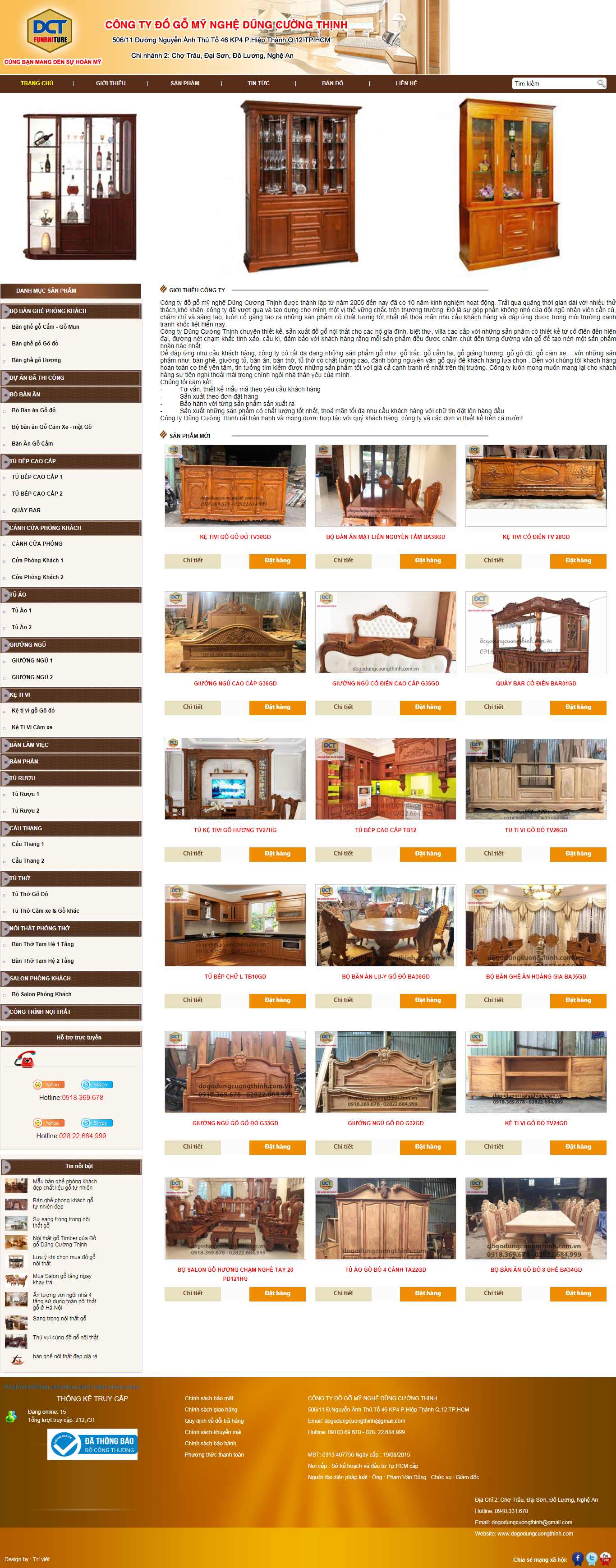Thiết kế web đồ gỗ - dogodungcuongthinh.com