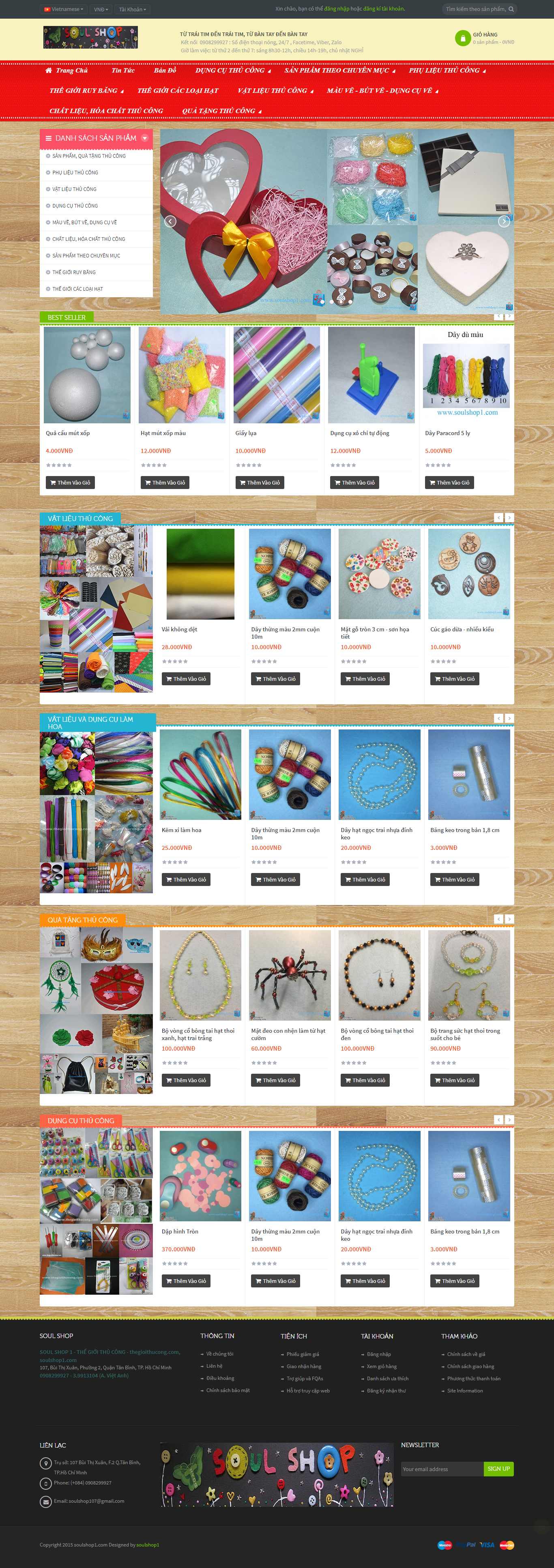 Thiết kế web đồ handmade - soulshop1.com