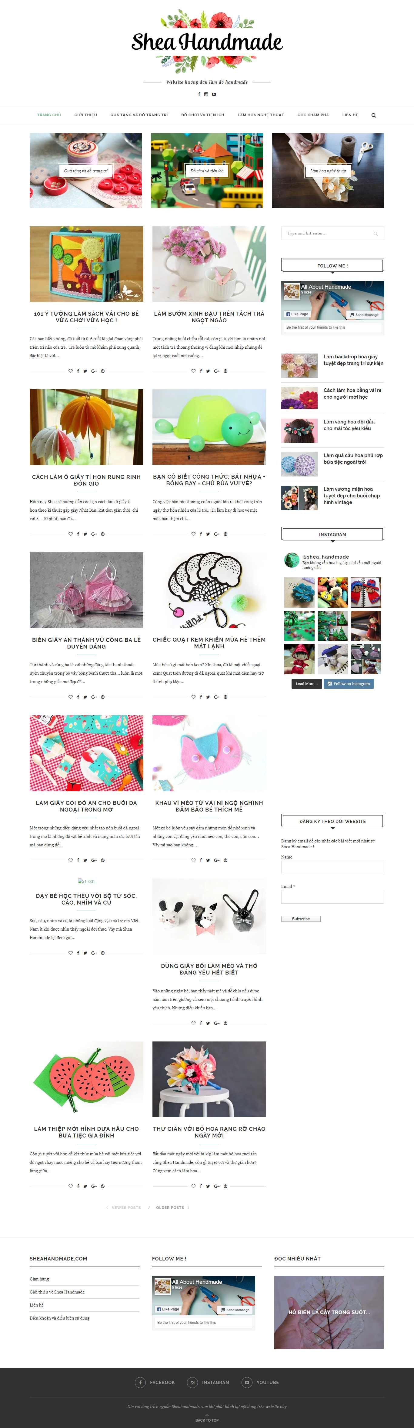 Thiết kế web đồ handmade - sheahandmade.com