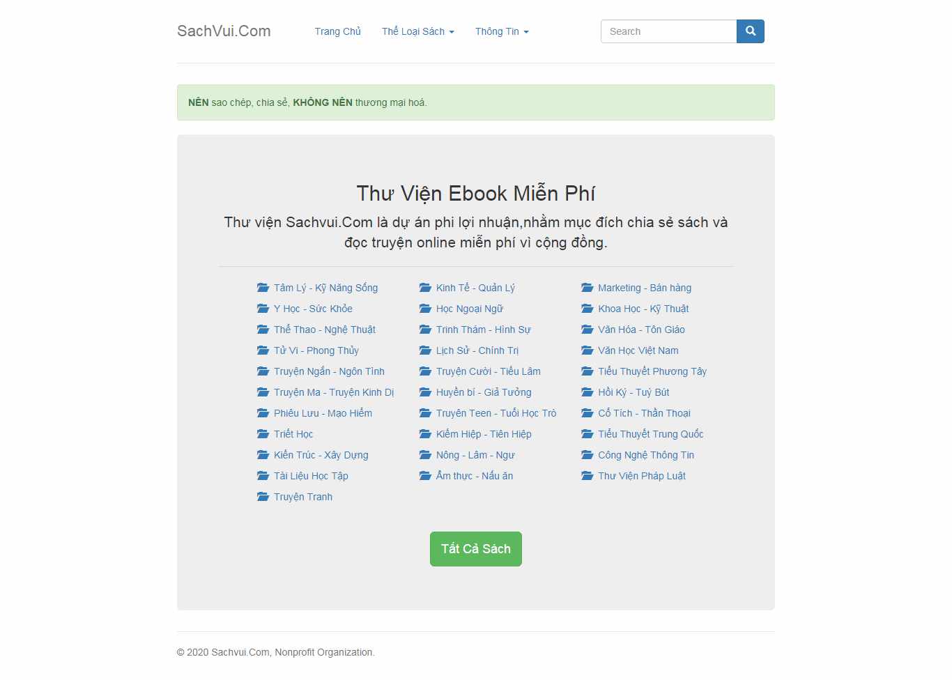 Thiết kế web thư viện - sachvui.com
