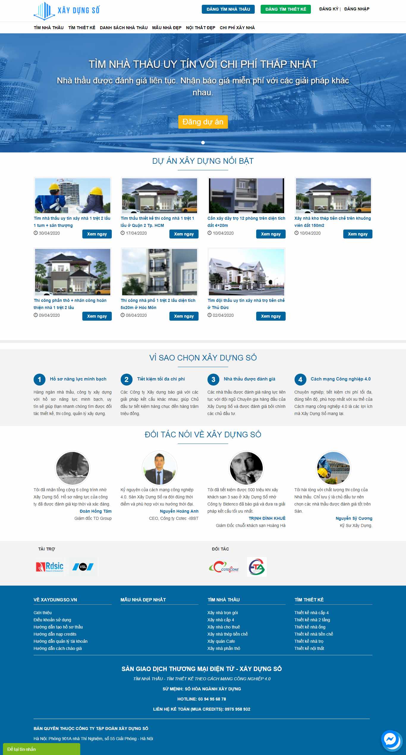 Thiết kế Web Xây Dựng - xaydungso.vn