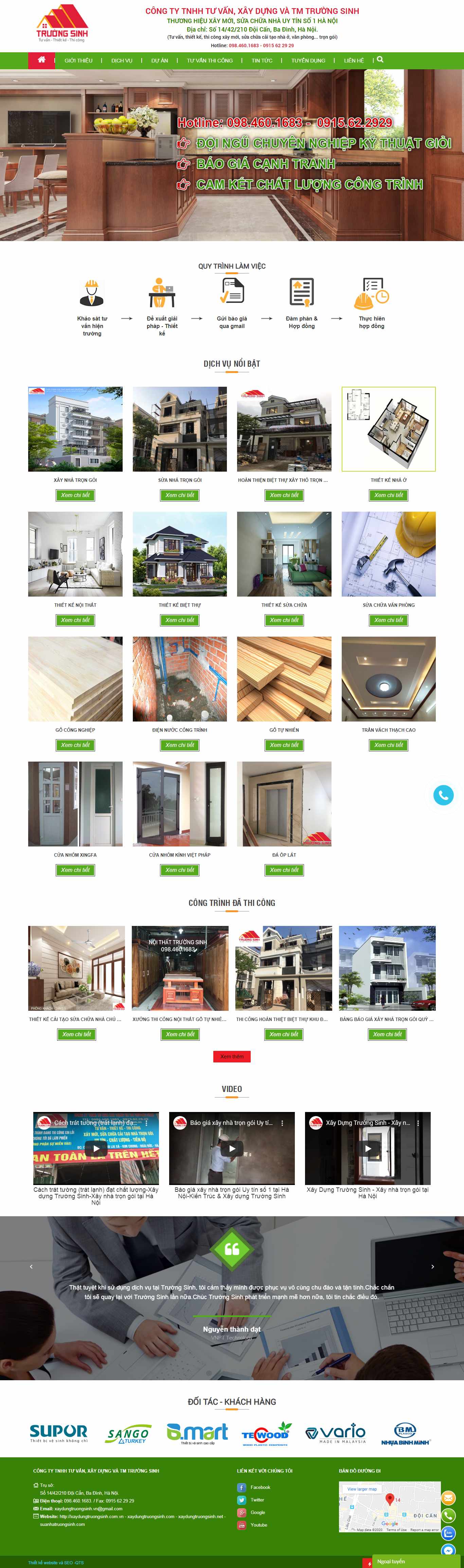 Thiết kế Web Xây Dựng - xaydungtruongsinh.com.vn