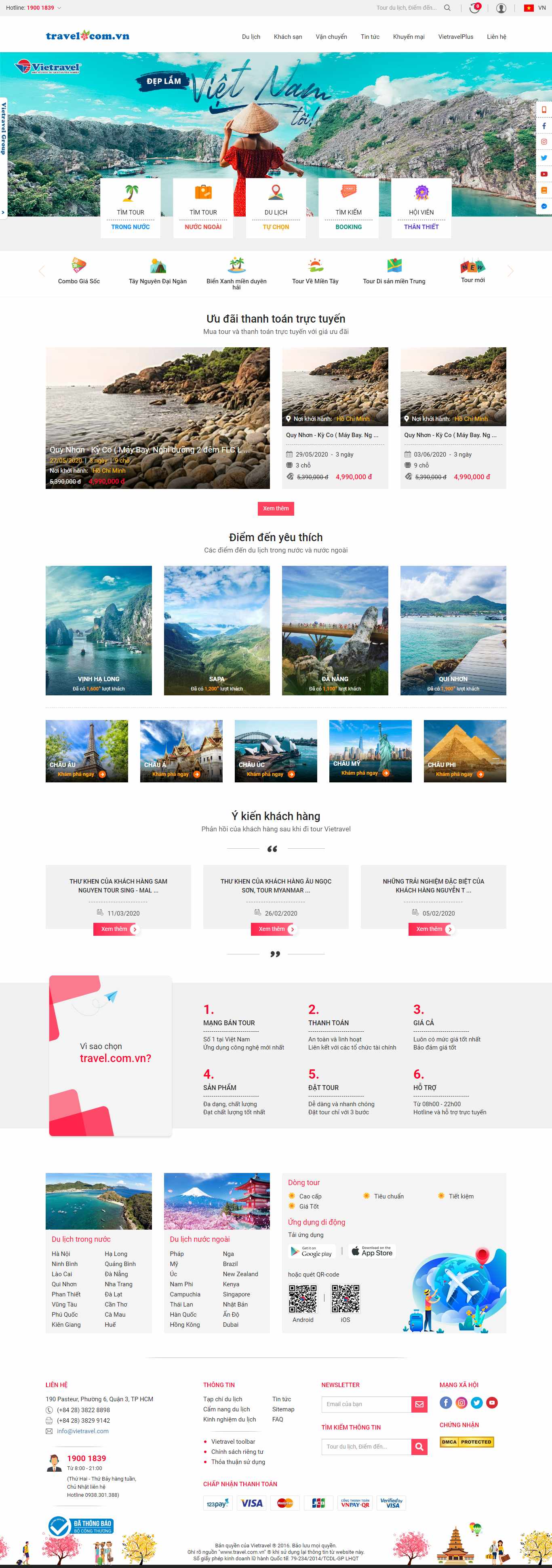 Thiết kế Web Công ty du lịch - travel.com.vn