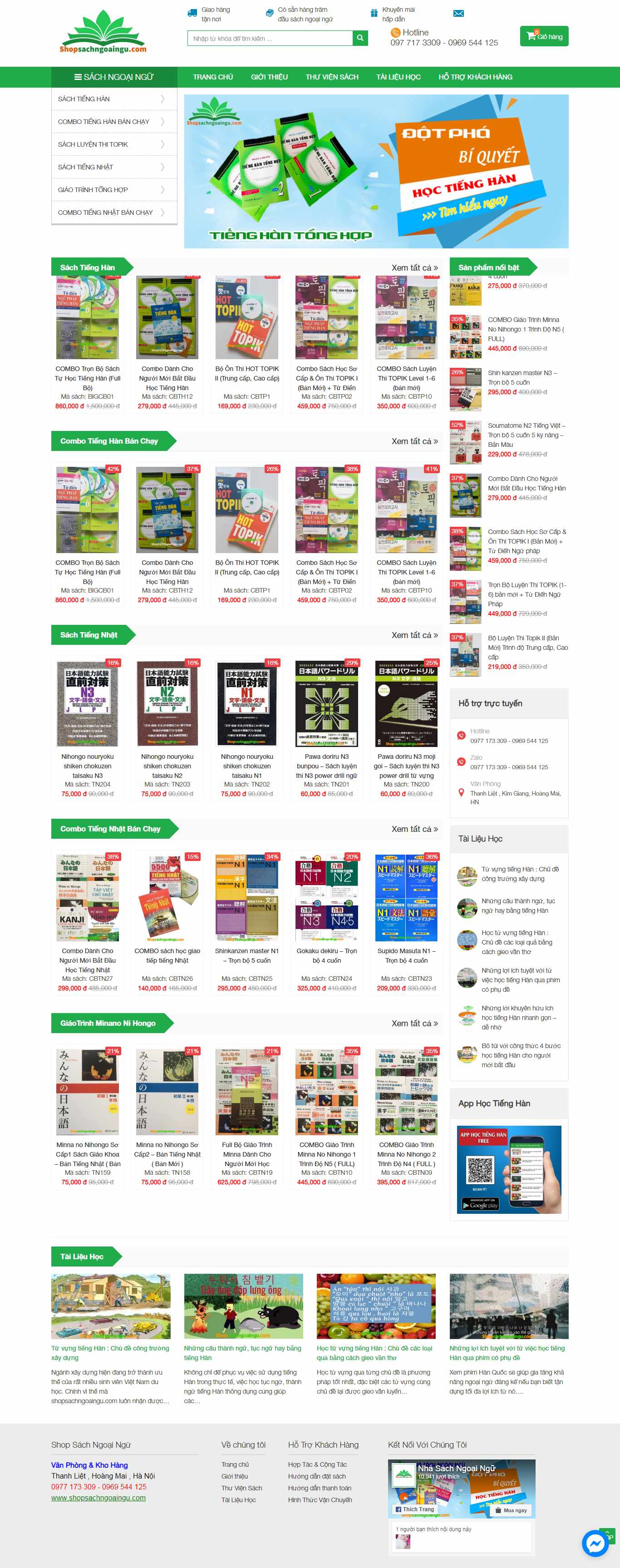 Thiết kế web sách học ngoại ngữ - shopsachngoaingu.com