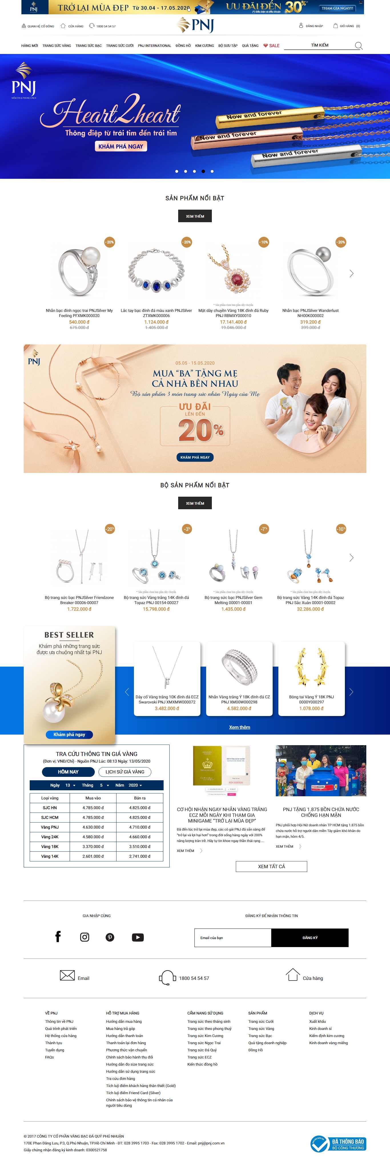 Thiết kế web giá vàng - www.pnj.com.vn
