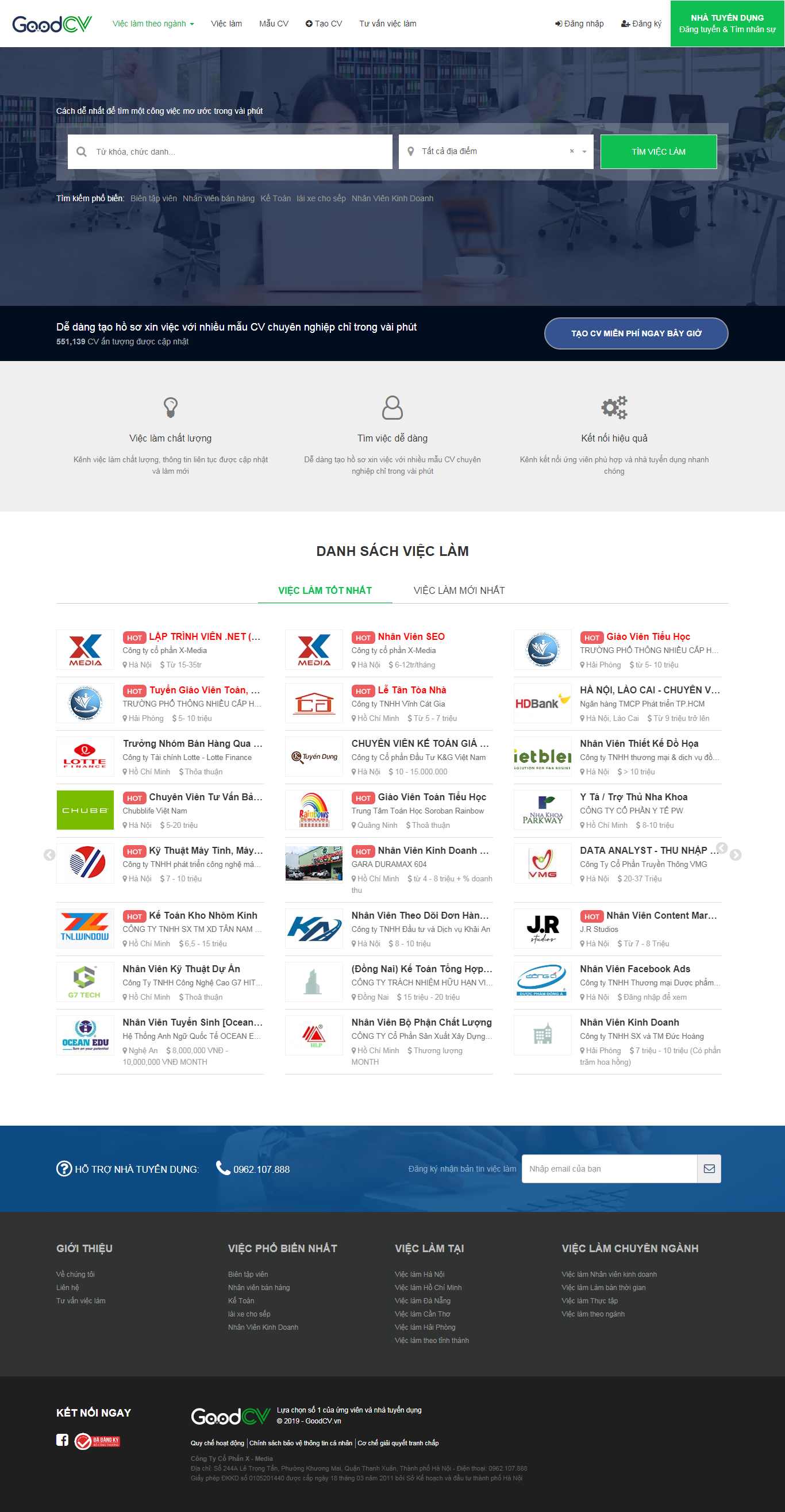 Thiết kế web lao động - goodcv.vn